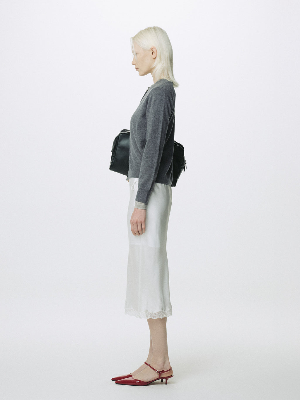 Tonywack - Silk Midi Skirt (Off White) product image 2 | TRAB K-Fashion Australia