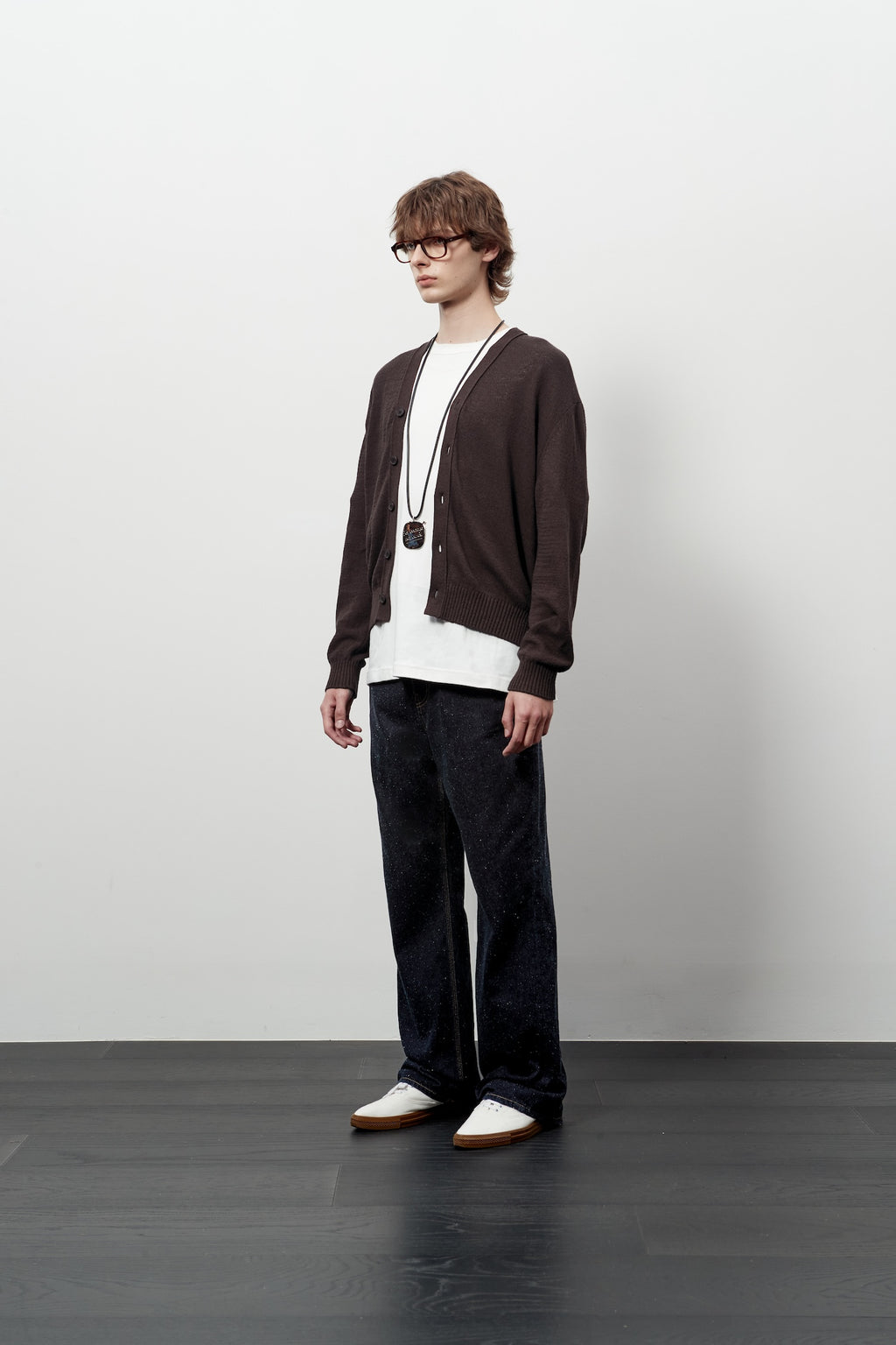 Stu - V- Neck Light Cardigan (Brown) product image 2 | TRAB K-Fashion Australia