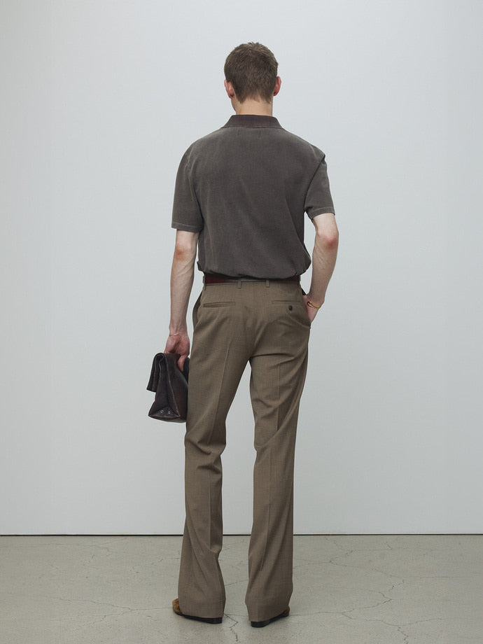 Tonywack - Garment Dyed Distressed Piqué Polo (Faded Brown) product image 3 | TRAB K-Fashion Australia