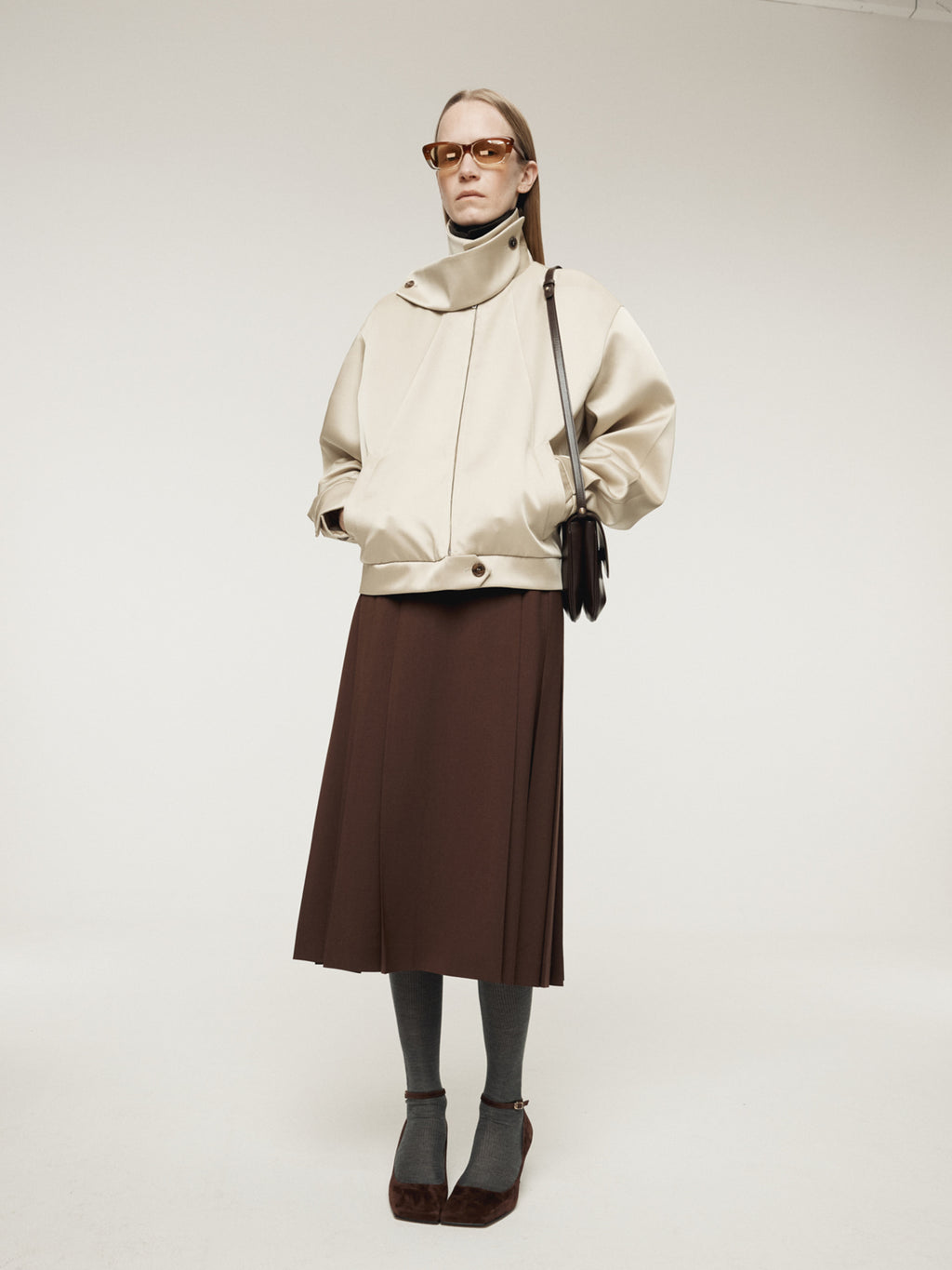 Recto - Pleated Wrap Skirt (Vintage Brown) product image 8 | TRAB K-Fashion Australia