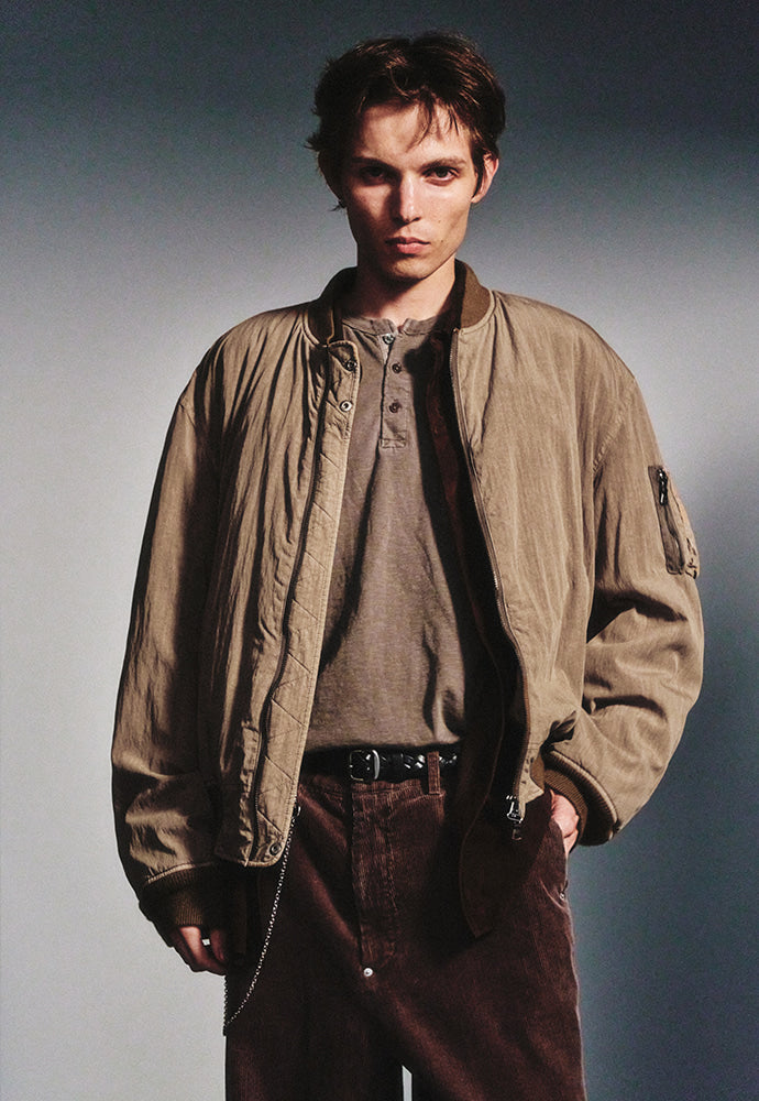 Art if acts - Garment-Dyed Rayon Ma-1 (Dusty Beige) product image 5 | TRAB K-Fashion Australia