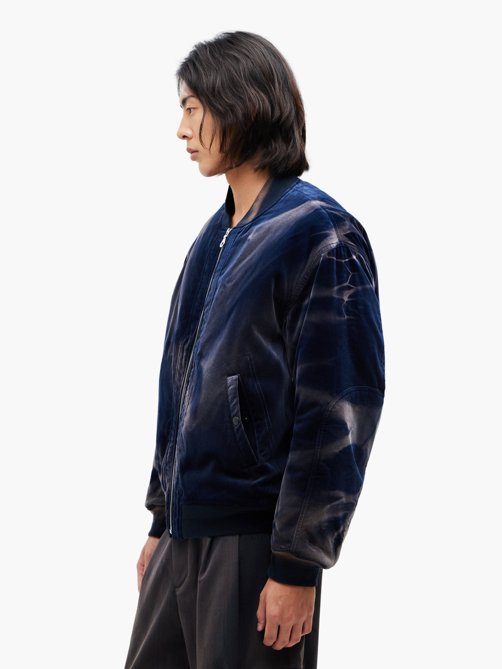 Jiyong Kim - Sun-Bleached Bomber Jacket (Navy) product image 2 | TRAB K-Fashion Australia