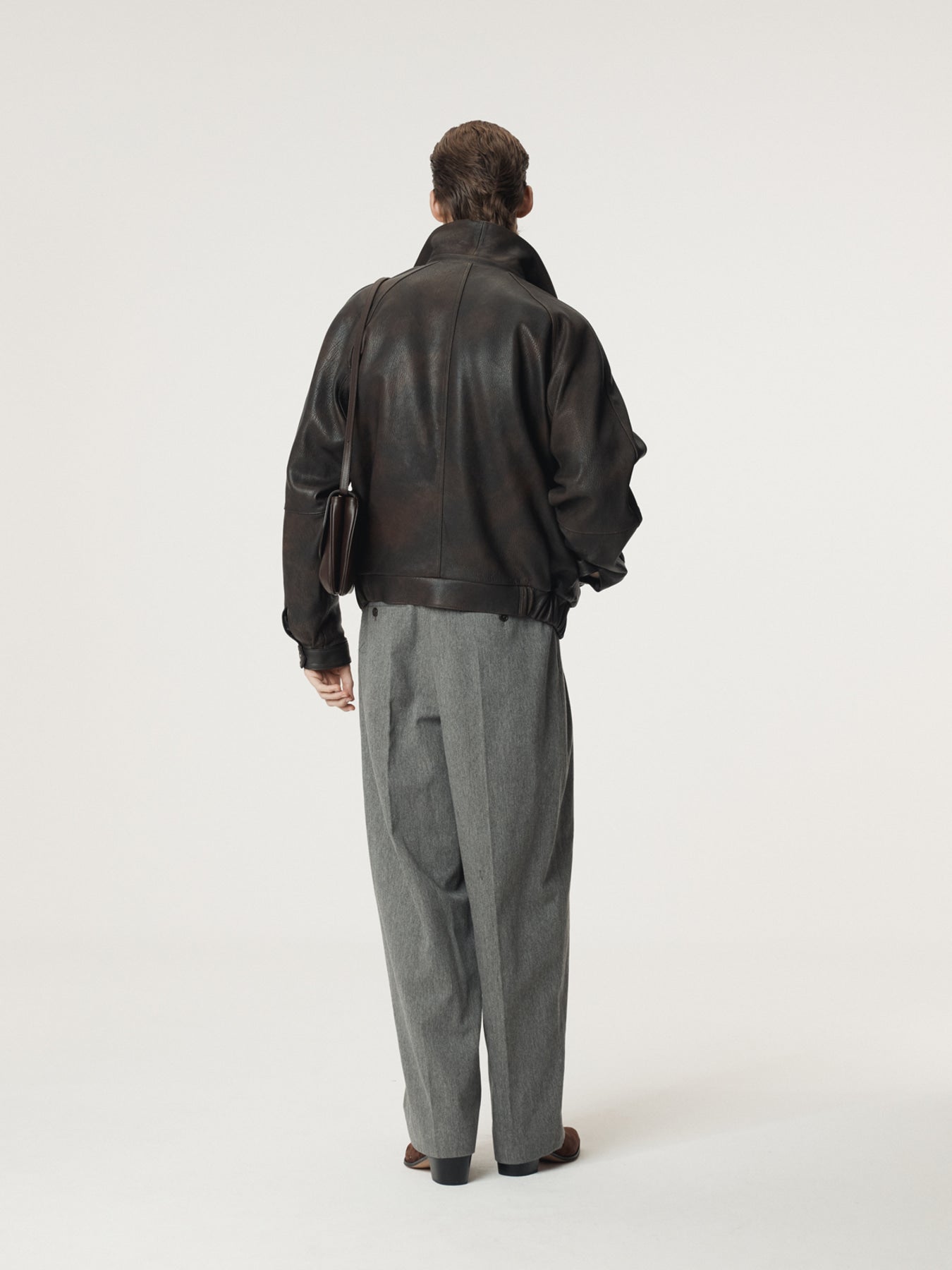 Recto - Mens Oversized Shearing Leather Jumper (Vintage Brown) product image 4 | TRAB K-Fashion Australia