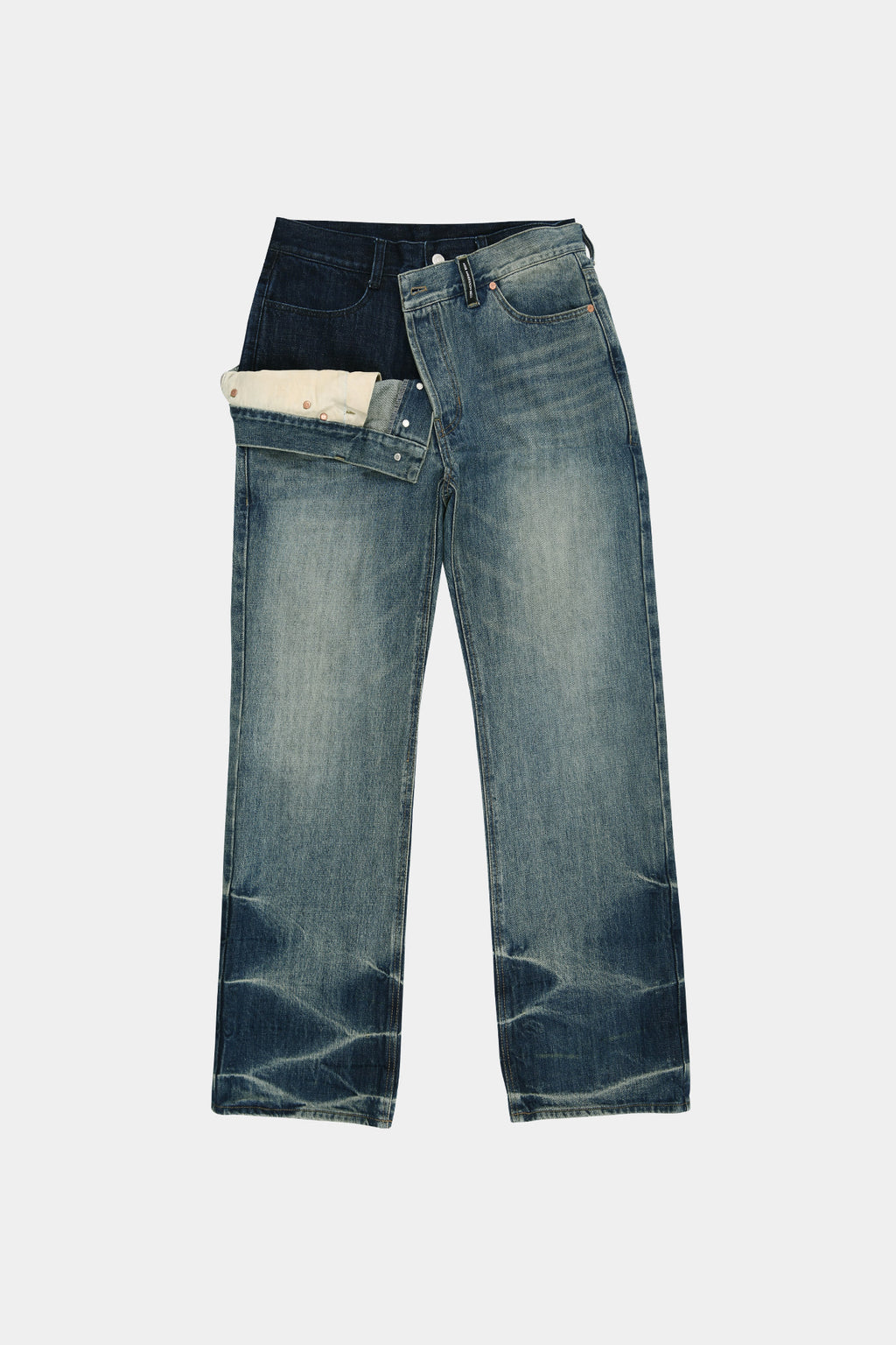 Andersson Bell - Unisex Asymmetric Layered Wide-Leg Jeans (Blue) product image 13 | TRAB K-Fashion Australia