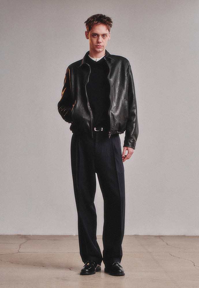 Art if acts - Washed Vegetable Leather Swing Jacket (Black) product image 2 | TRAB K-Fashion Australia