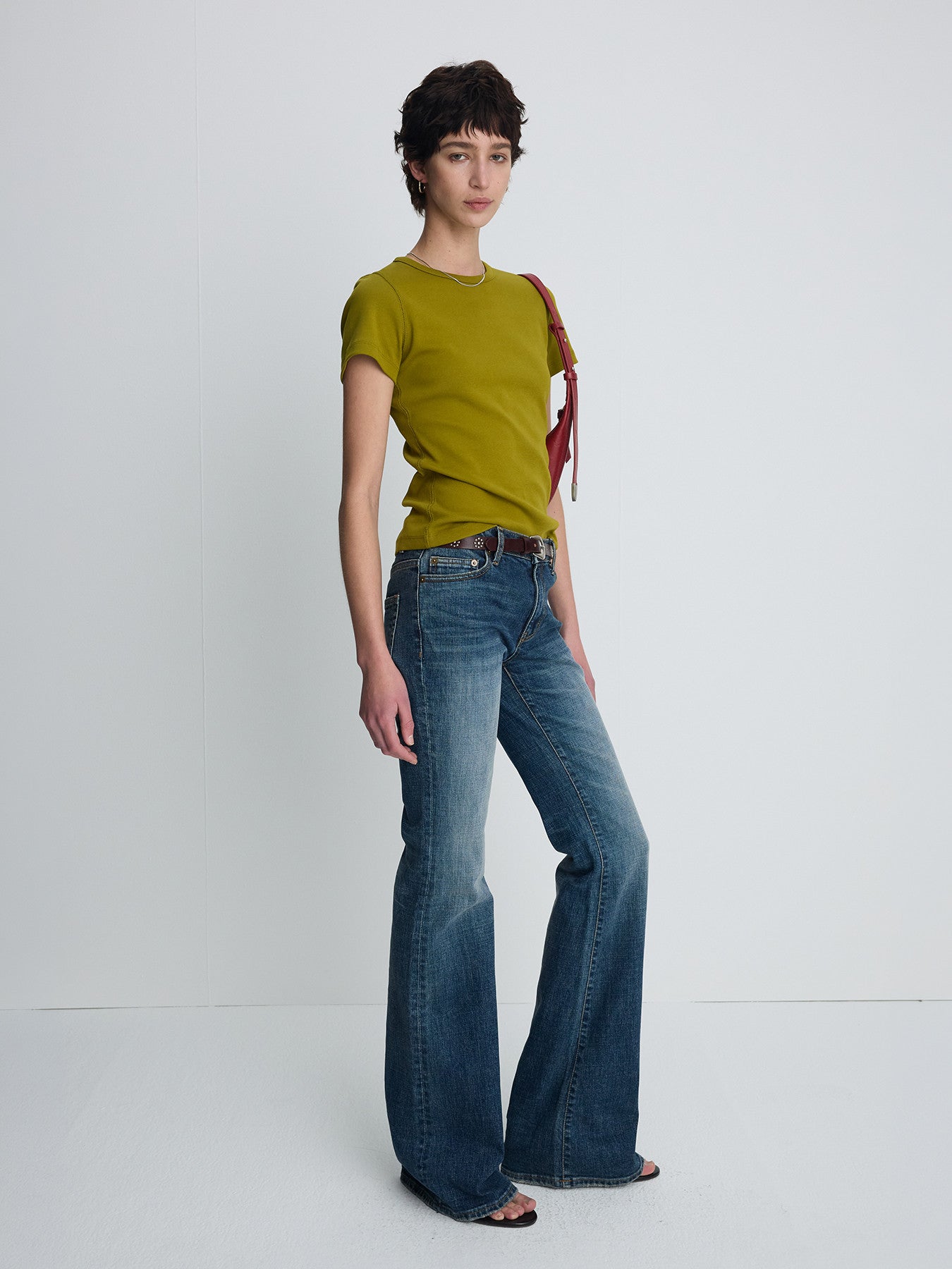 Tonywack - Ribbed Half Sleeve T-Shirts (Olive) product image 1 | TRAB K-Fashion Australia