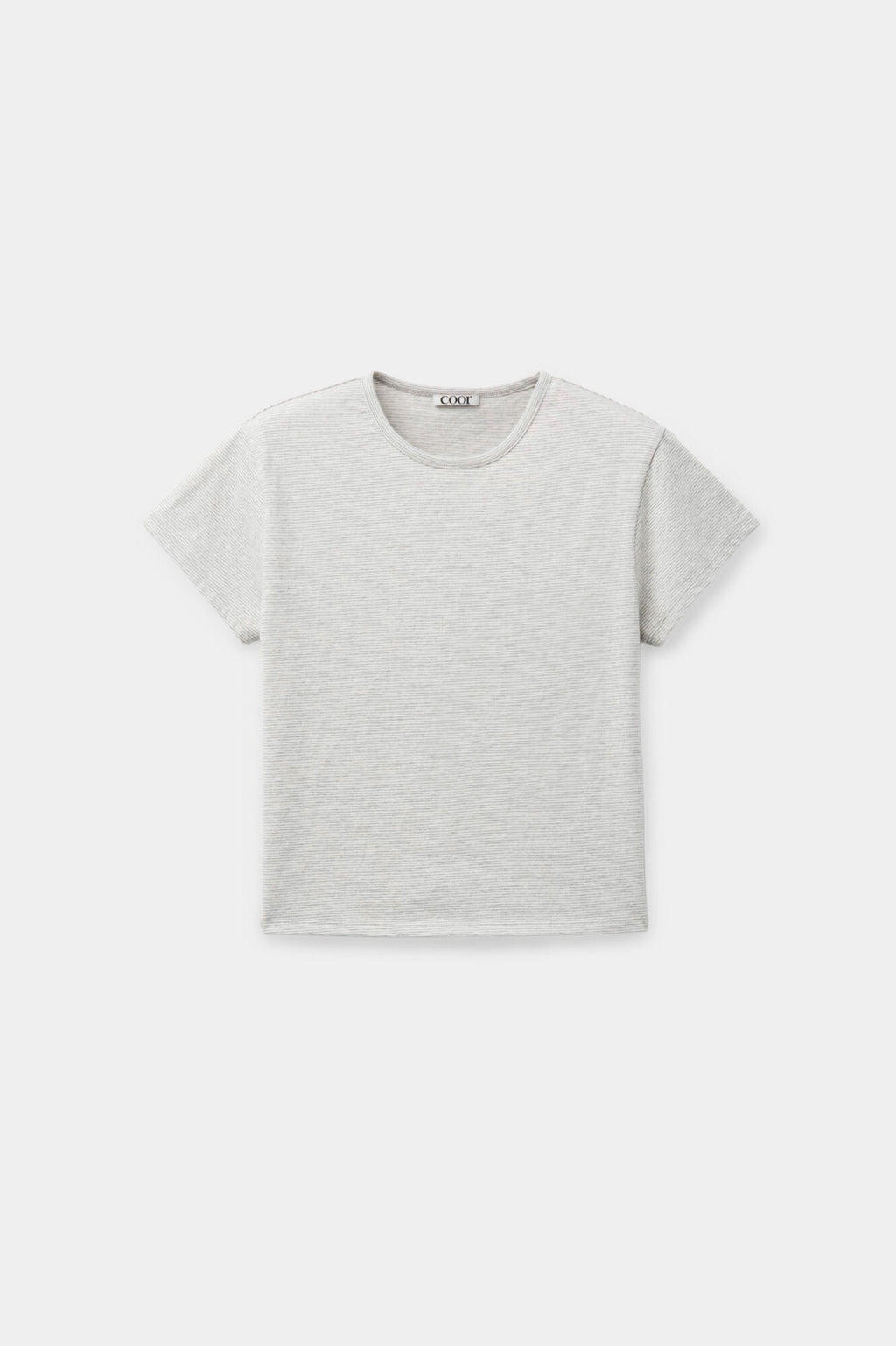 Coor - Stripe Crop T-Shirt (Melange Gray) product image 1 | TRAB K-Fashion Australia