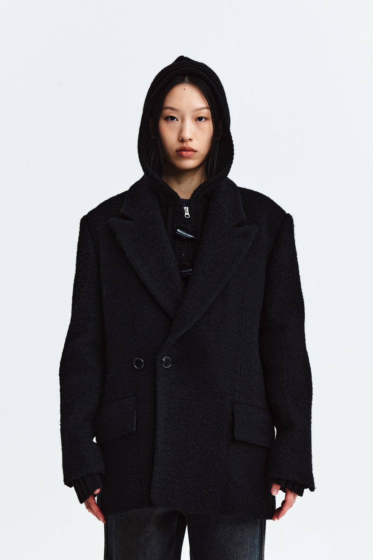 Matin Kim - Two Button Pocket Wool Jacket (Dark Navy) product image 5 | TRAB K-Fashion Australia