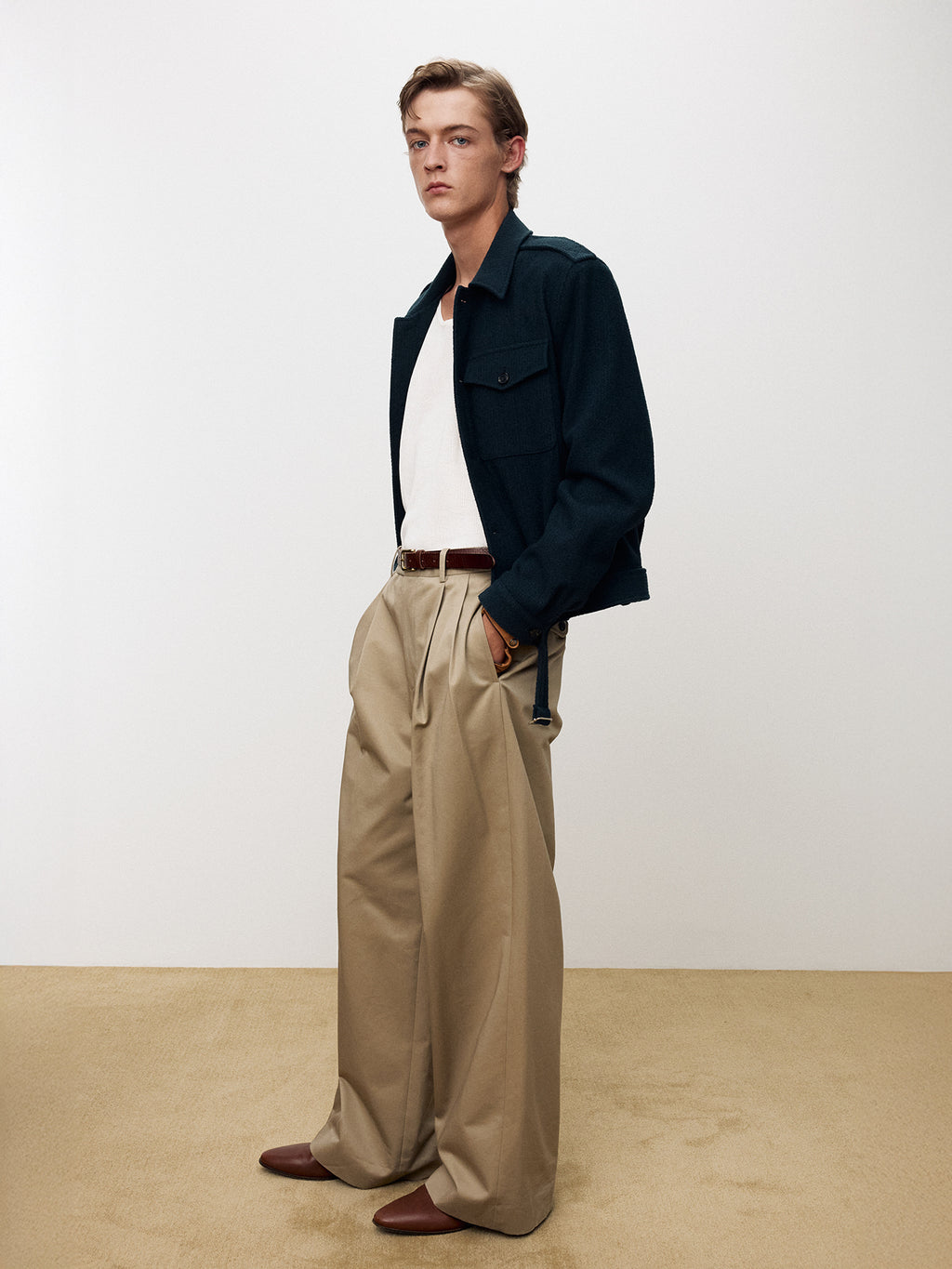 Tonywack - Wool Bouclé Officer Jacket (Navy Teal) product image 5 | TRAB K-Fashion Australia