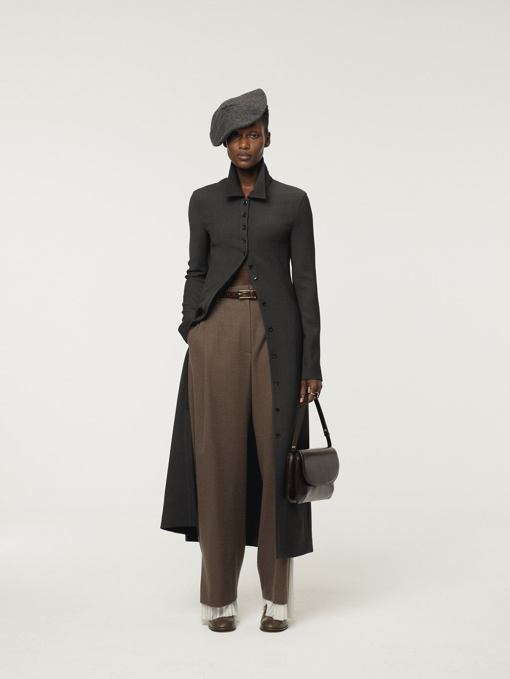 Recto - Pleats Layered Wool Pants (Greyish Khaki) product image 2 | TRAB K-Fashion Australia