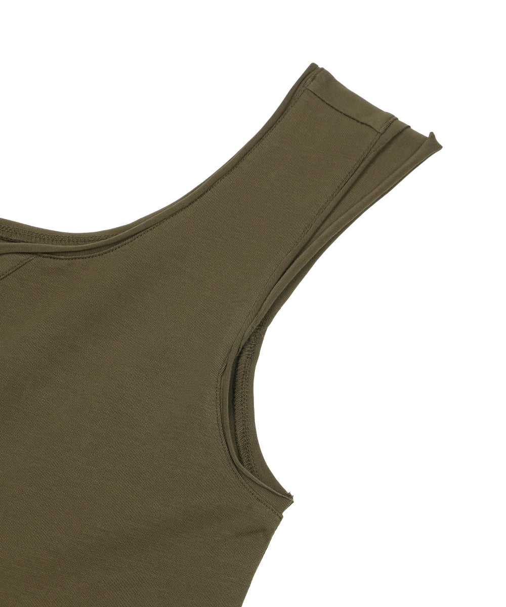 Coyseio - Shirring Pocket Sleeveless (Khaki) product image 15 | TRAB K-Fashion Australia