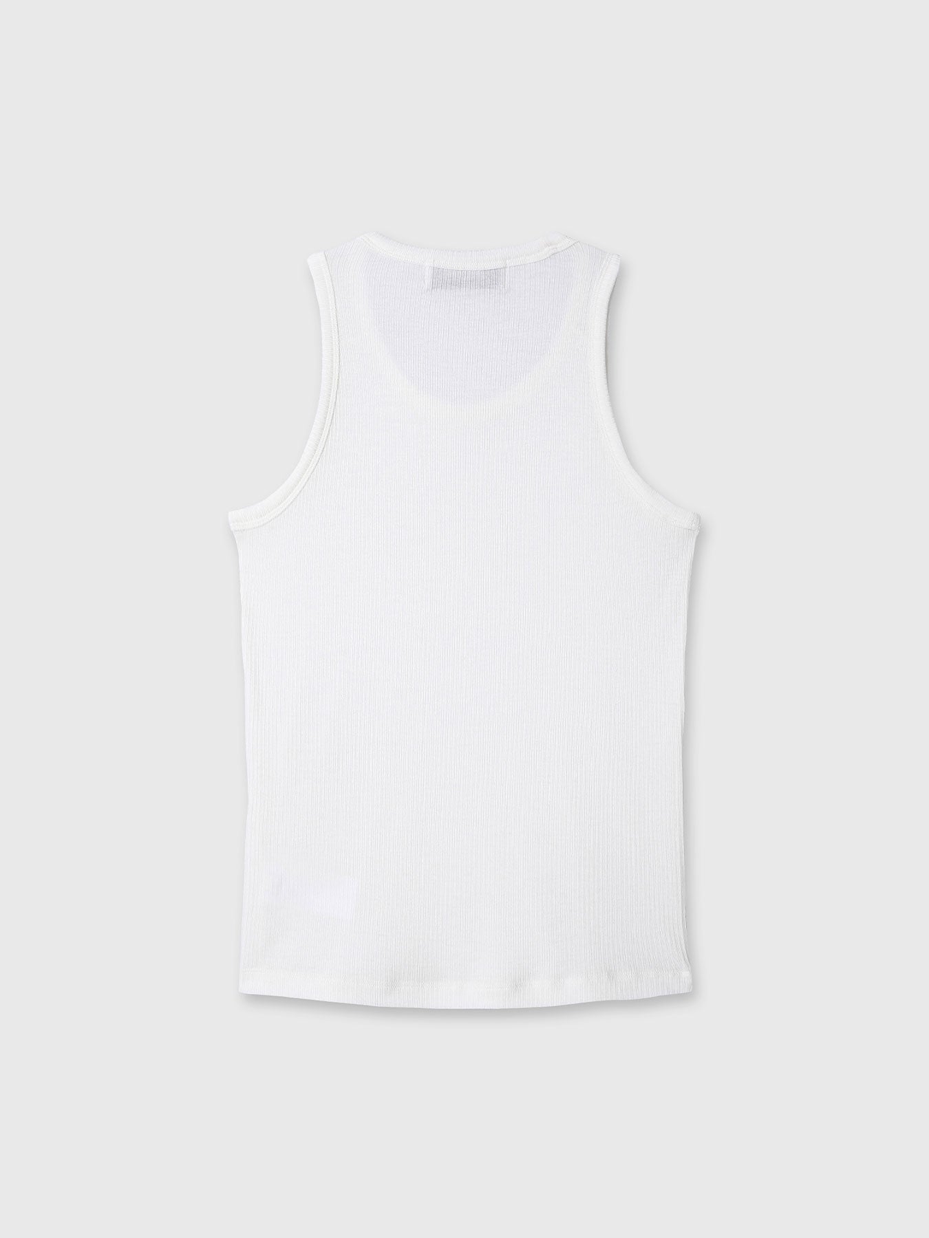 Tonywack - Silk Lyocell Rib Tank Top Japanese Fabric (White) product image 8 | TRAB K-Fashion Australia