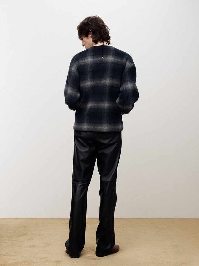 Tonywack - Checked Mohair Blouson (Italian Fabric) (Navy/Grey) product image 3 | TRAB K-Fashion Australia