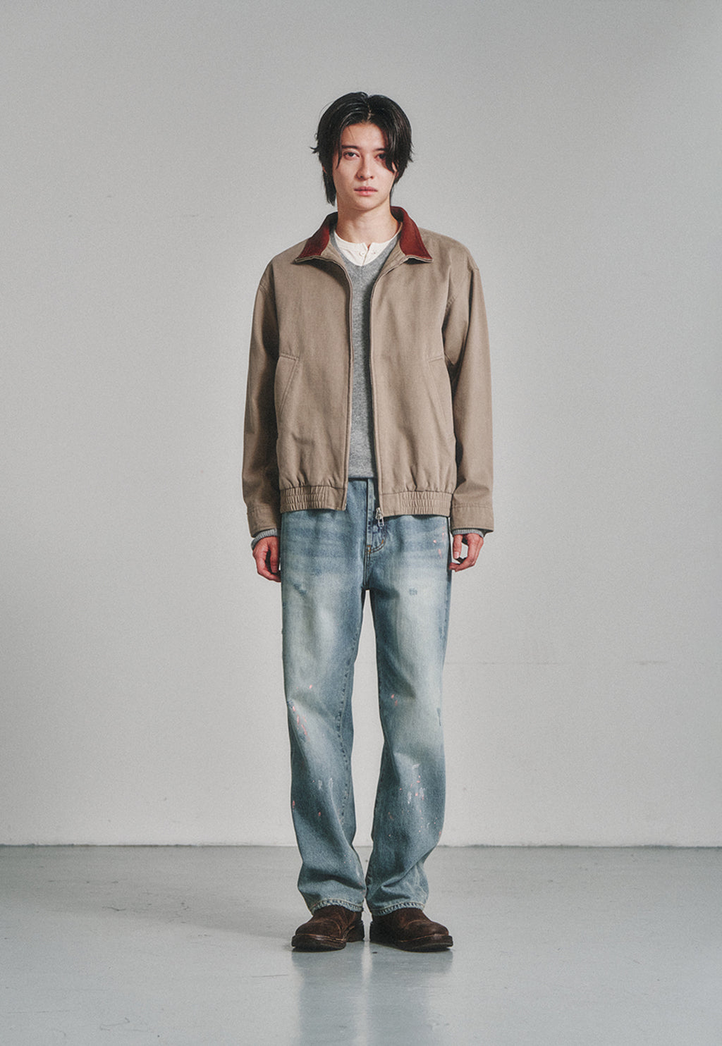Art if acts - Washed Leather Collar Jacket (Beige) product image 2 | TRAB K-Fashion Australia