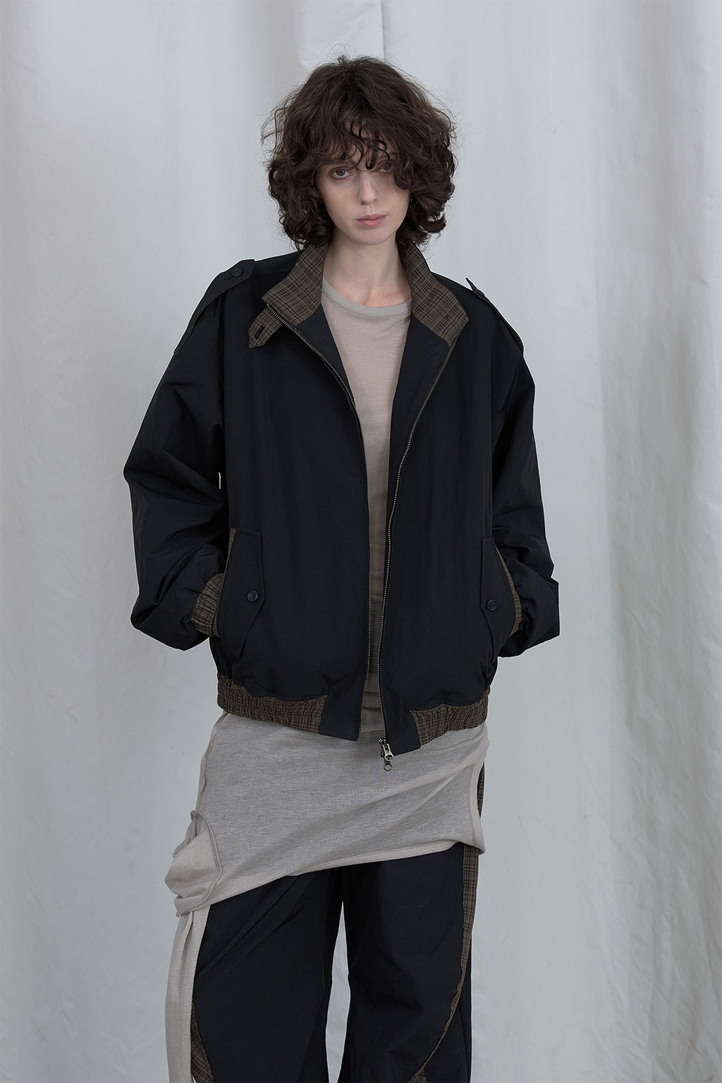 Deinet - Point Check Detail Jacket (Black) product image 7 | TRAB K-Fashion Australia