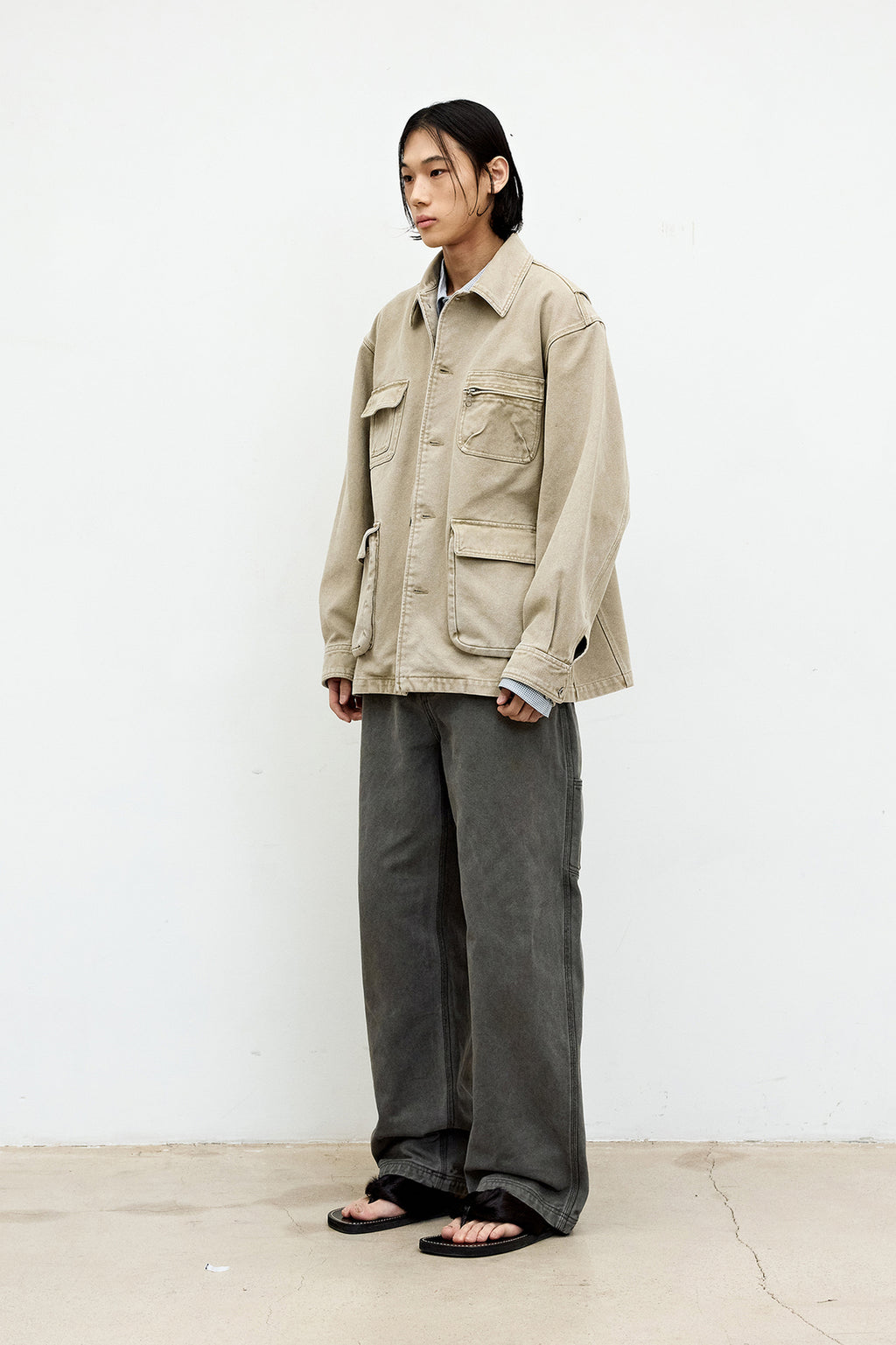 Coor - Over Dyed Coverall Jacket (Washed Beige) product image 3 | TRAB K-Fashion Australia