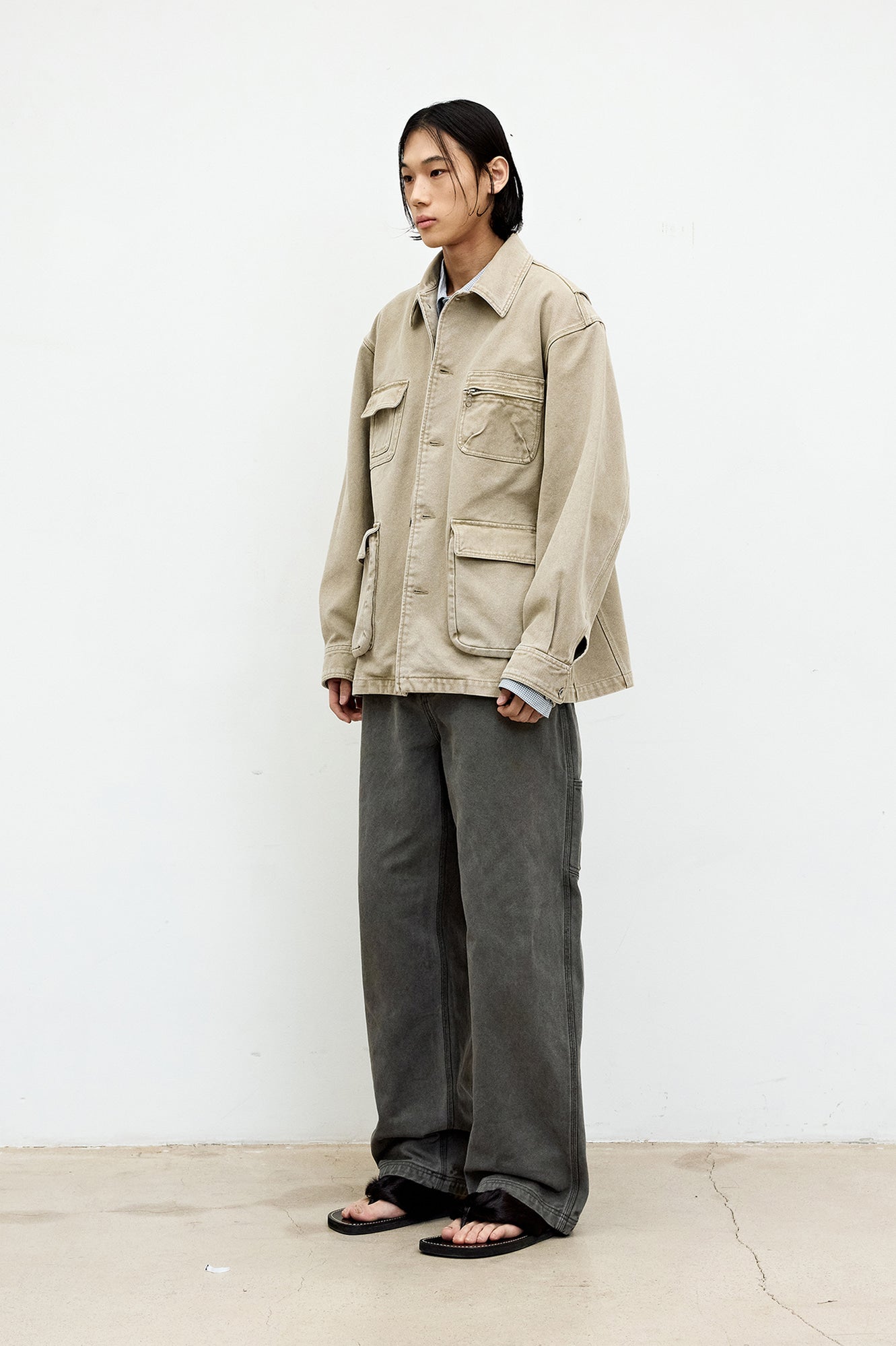 Coor - Over Dyed Coverall Jacket (Washed Beige) product image 3 | TRAB K-Fashion Australia