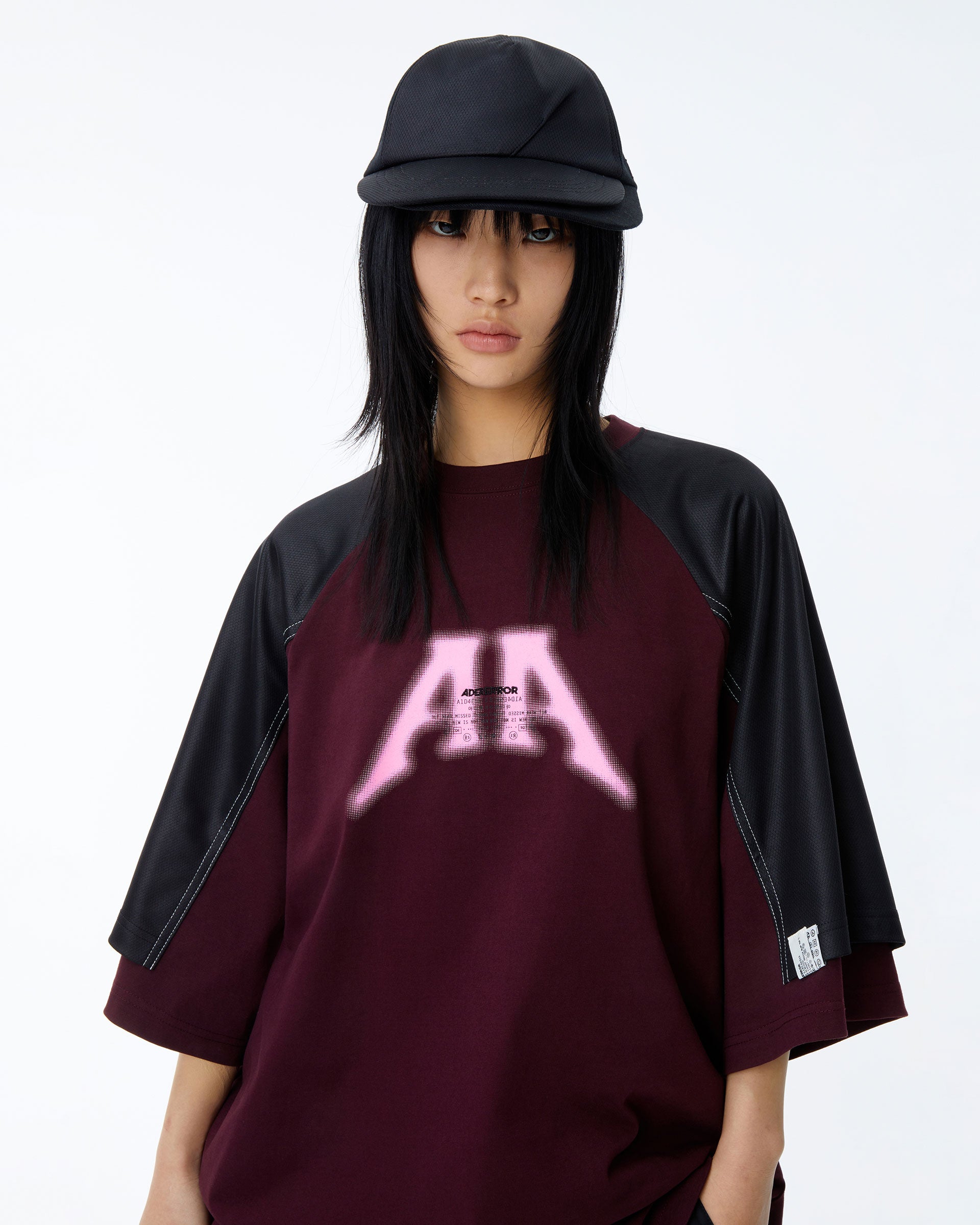 Ader Error - Nolc logo raglan t-shirt (Burgundy) product image 2 | TRAB K-Fashion Australia