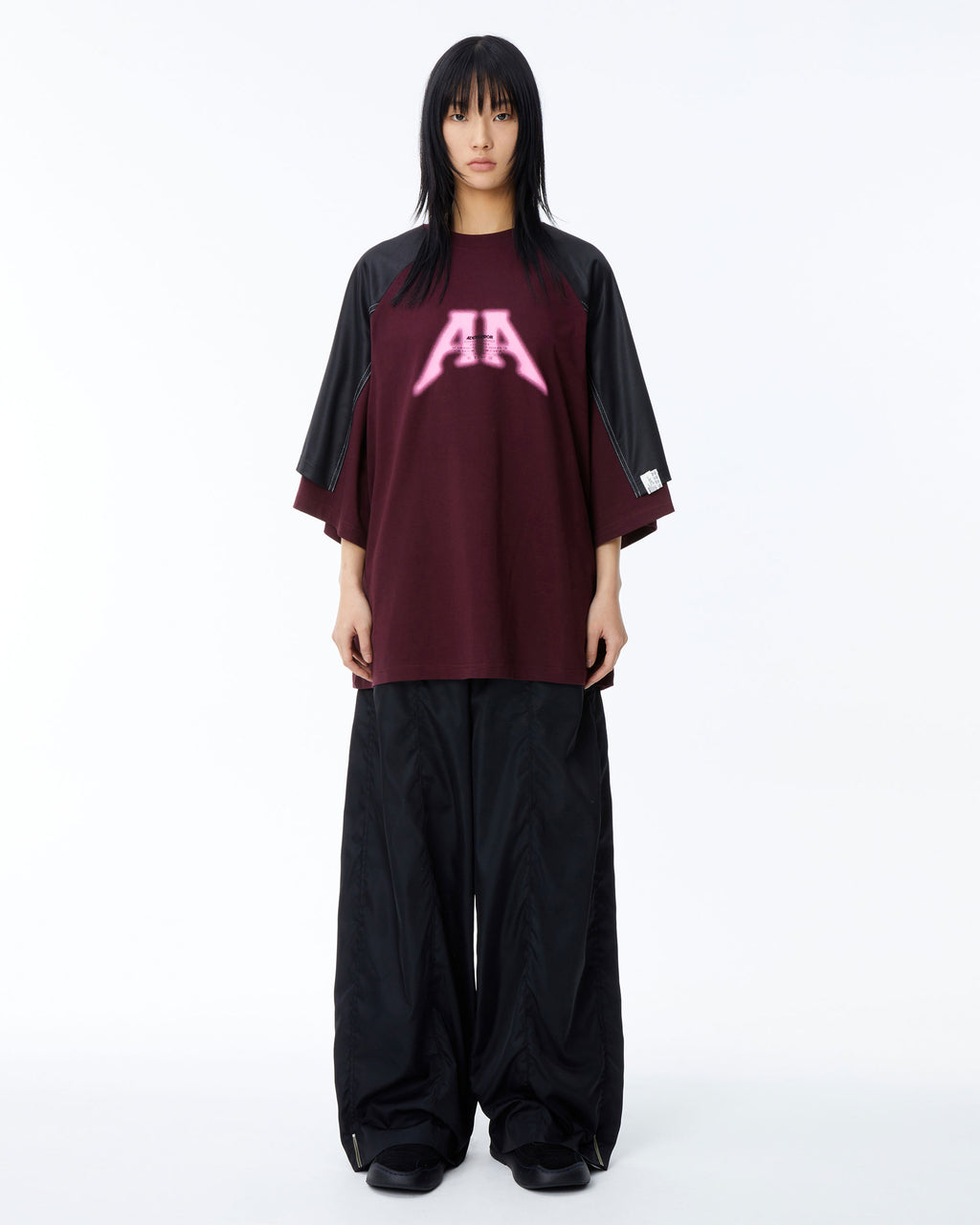 Ader Error - Nolc logo raglan t-shirt (Burgundy) product image 3 | TRAB K-Fashion Australia