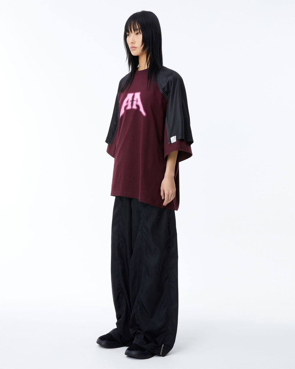 Ader Error - Nolc logo raglan t-shirt (Burgundy) product image 4 | TRAB K-Fashion Australia