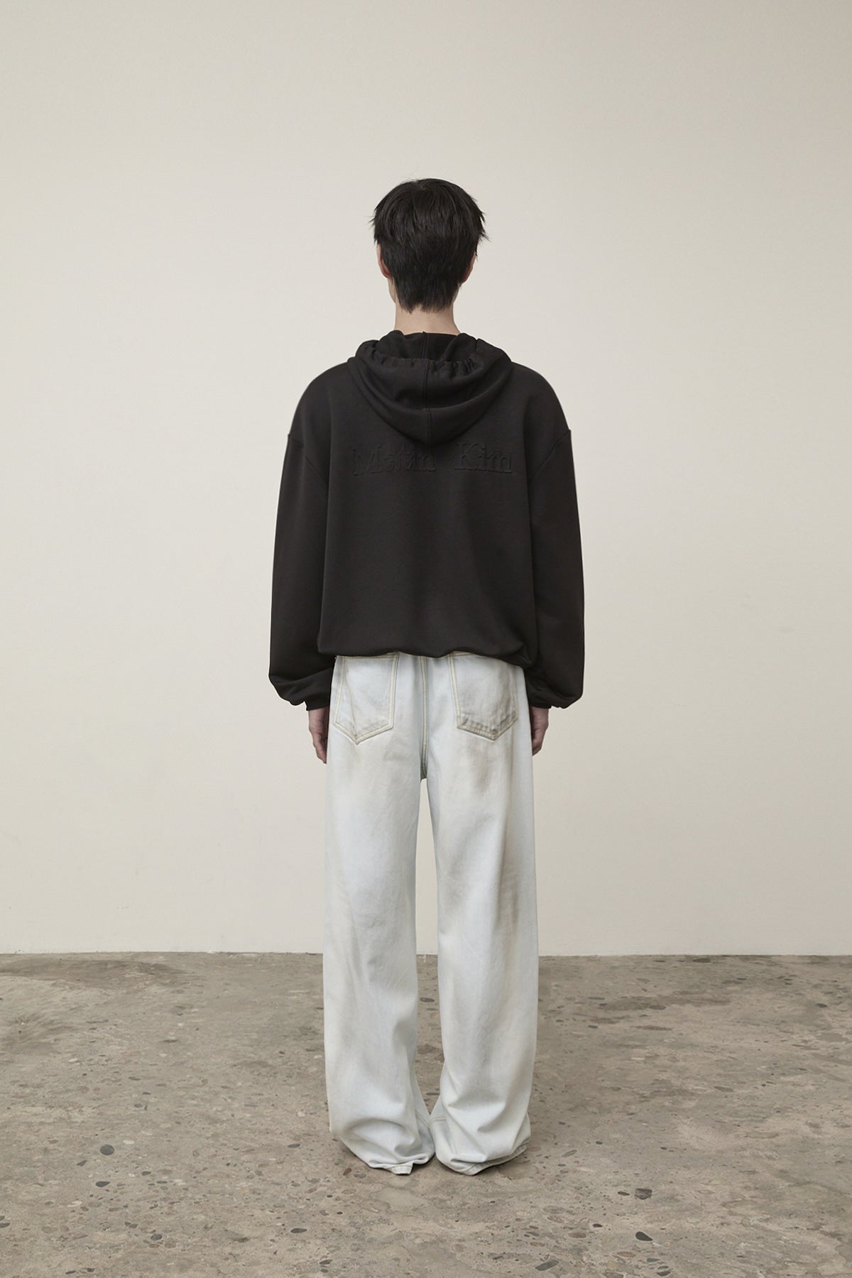 Matin Kim - Back Logo Glitter Hoody Zip Up (Black) product image 7 | TRAB K-Fashion Australia
