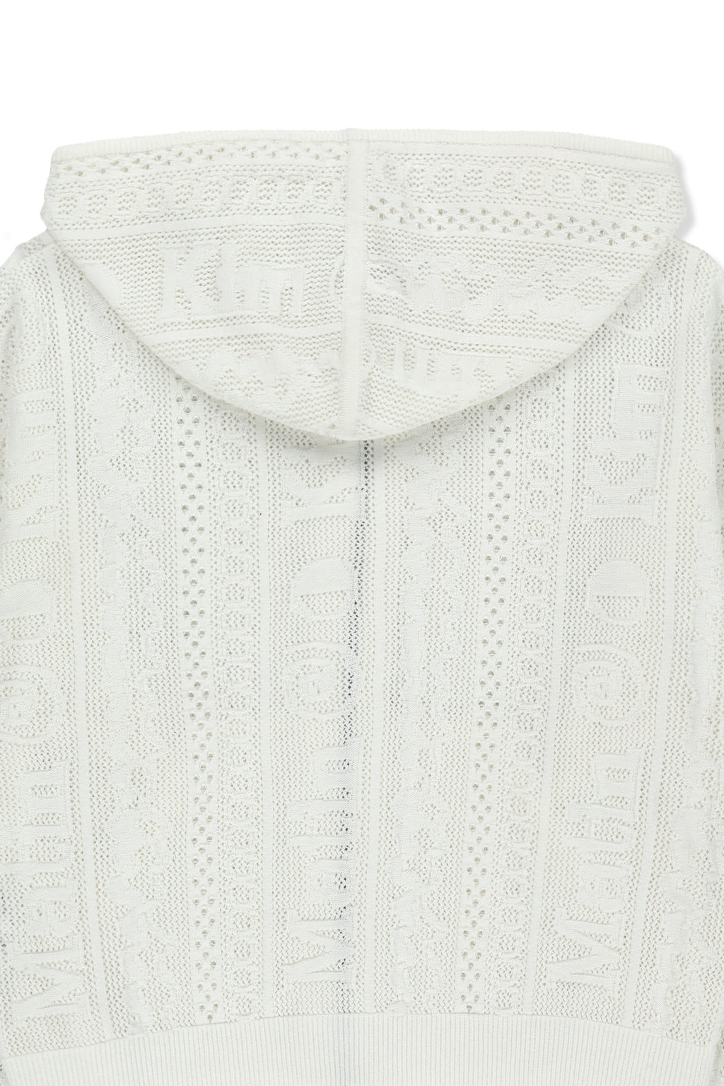 Matin Kim - Mesh Logo Knit Hoody Zip Up (White) product image 5 | TRAB K-Fashion Australia
