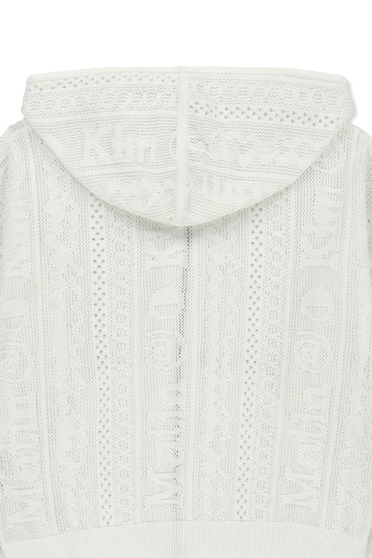 Matin Kim - Mesh Logo Knit Hoody Zip Up (White) product image 5 | TRAB K-Fashion Australia