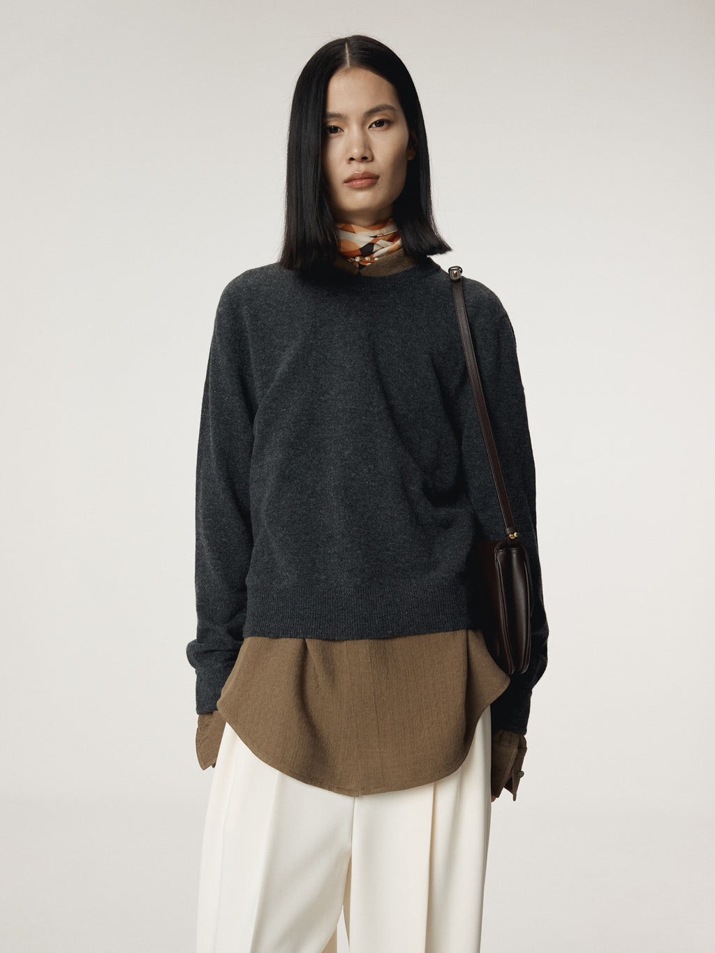 Recto - Shirt Cuffs Detail Knit Top (Charcoal Grey) product image 8 | TRAB K-Fashion Australia