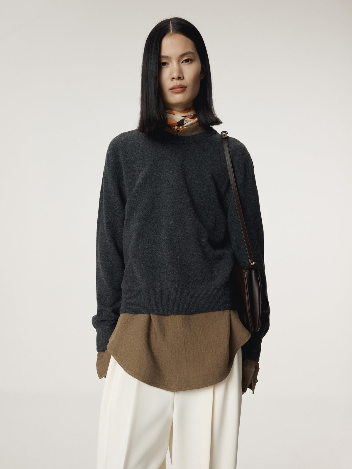 Recto - Shirt Cuffs Detail Knit Top (Charcoal Grey) product image 8 | TRAB K-Fashion Australia