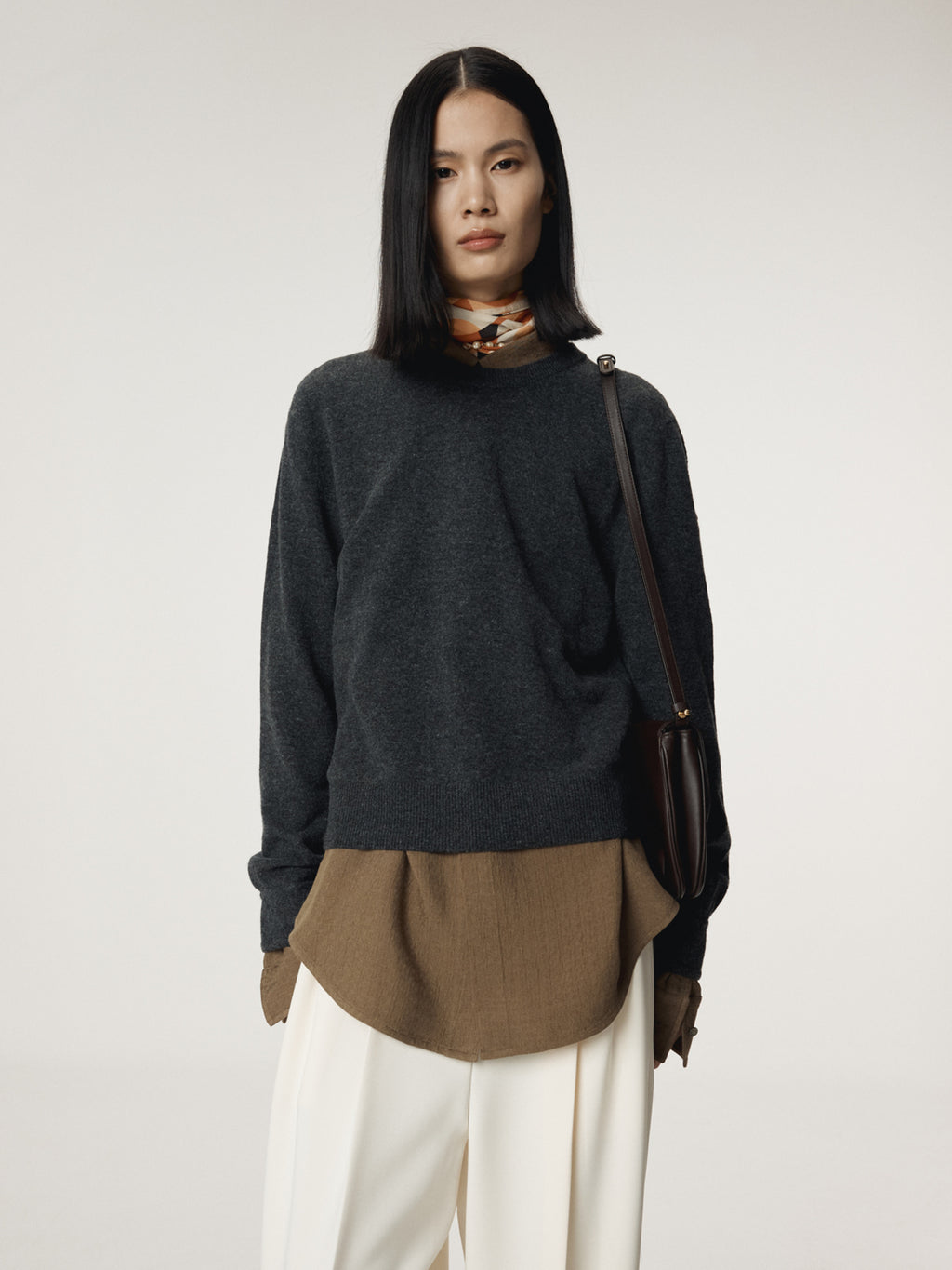 Recto - Shirt Cuffs Detail Knit Top (Charcoal Grey) product image 8 | TRAB K-Fashion Australia