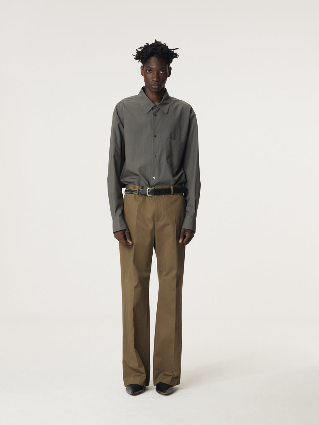 Recto - Lotus Cotton Flare Pants (Khaki) product image 2 | TRAB K-Fashion Australia
