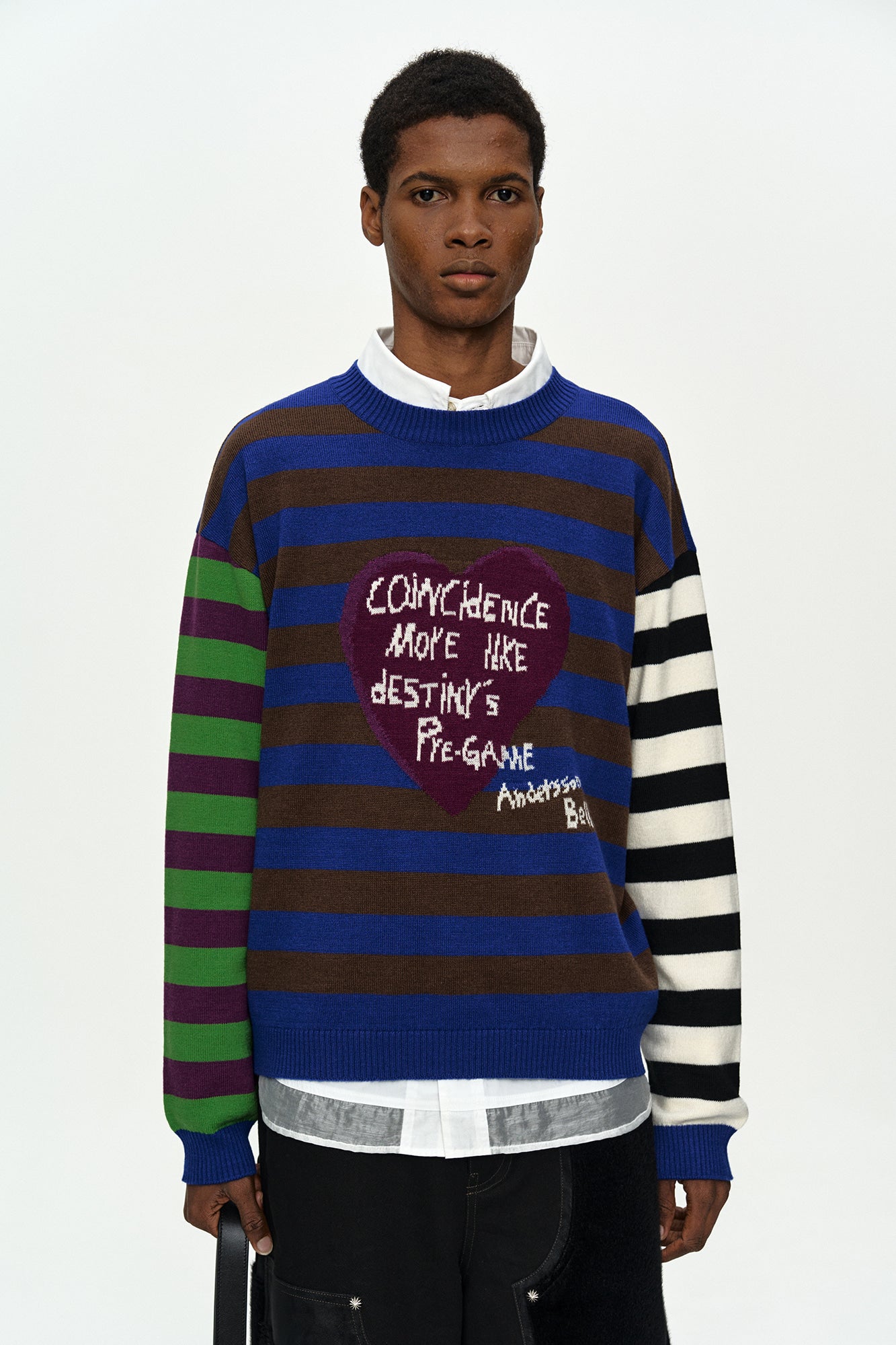 Andersson Bell - Boy's Heart Message Crew-Neck Sweater (Blue/Green) product image 4 | TRAB K-Fashion Australia