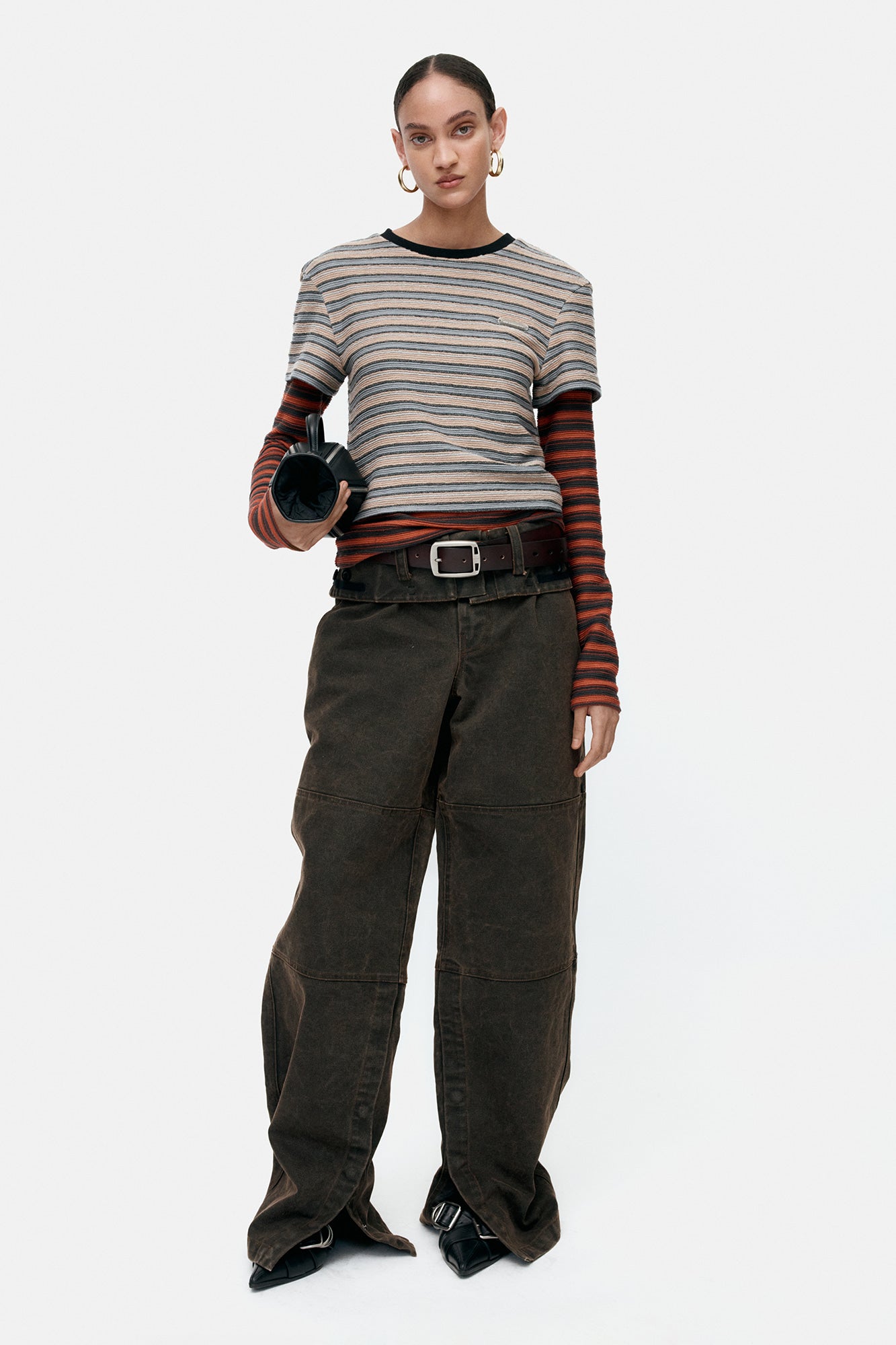 Andersson Bell - Folded Work Pants (Brown) product image 3 | TRAB K-Fashion Australia