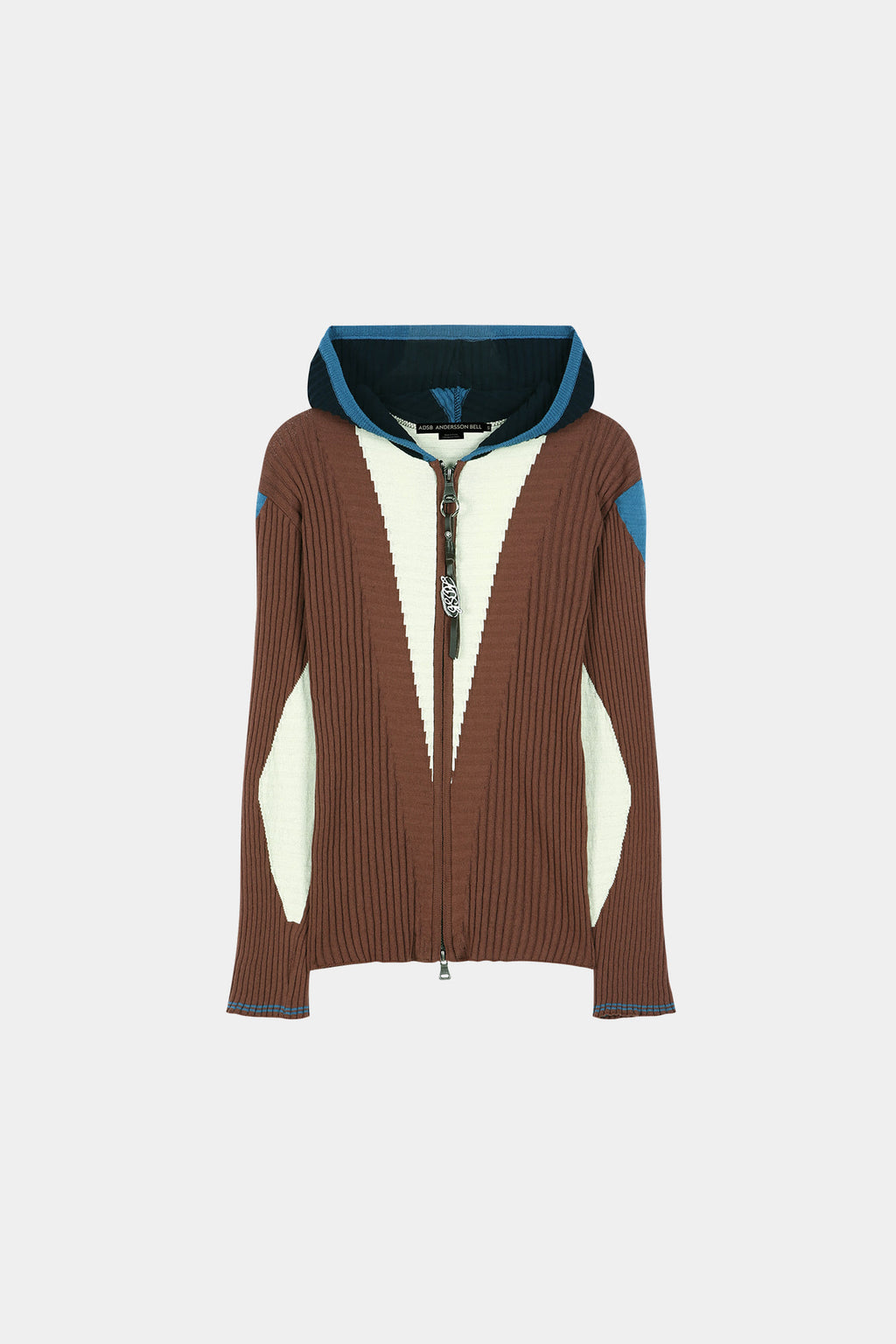 Andersson Bell - Risa Color-Blocked Knit Zip-Up Hoodie (Brown/Lime) product image 9 | TRAB K-Fashion Australia