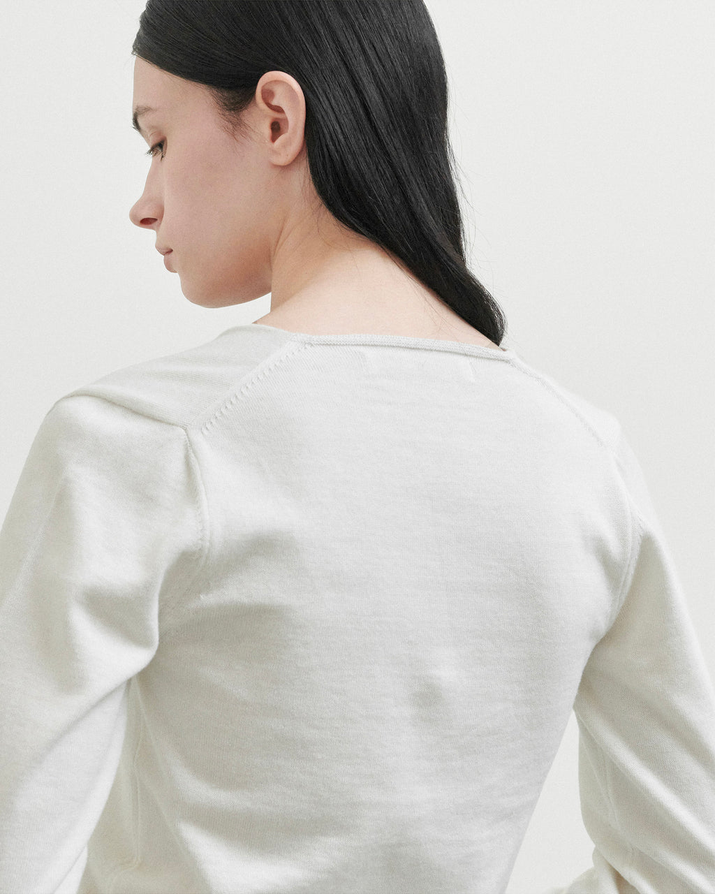 Brownyard - Organic Cotton V Neck Knit (Ivory) product image 3 | TRAB K-Fashion Australia