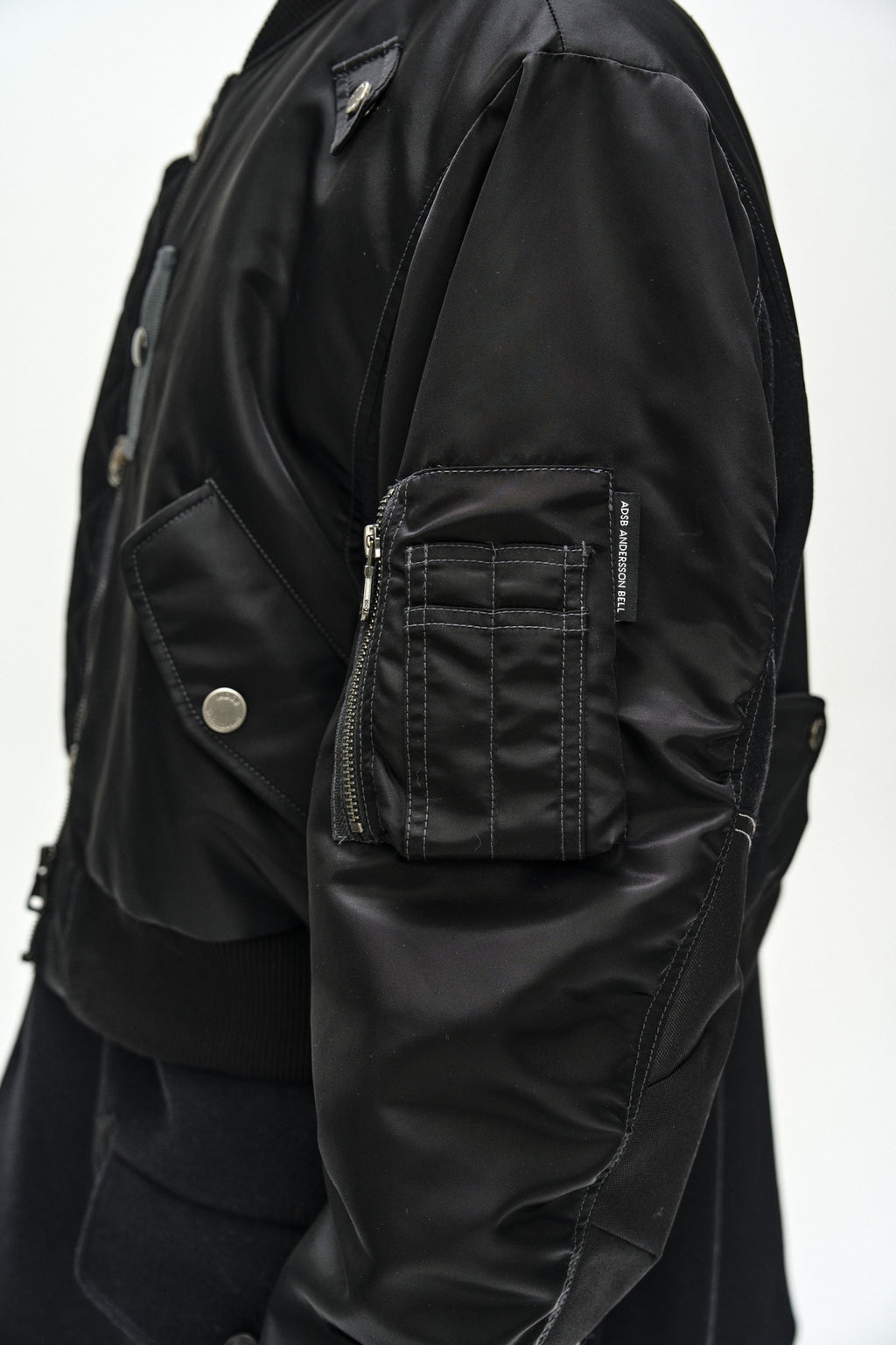Andersson Bell - Unisex Deconstructed Layered Bomber Coat (Black) product image 10 | TRAB K-Fashion Australia