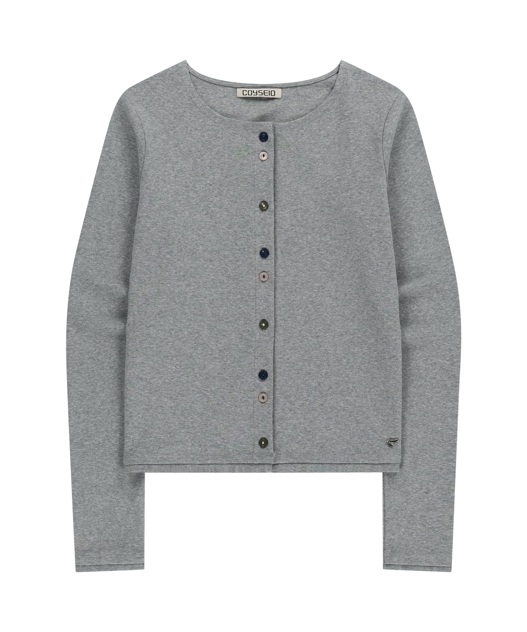 Coyseio - Raw Edge Cardigan (Melange Grey) product image 1 | TRAB K-Fashion Australia