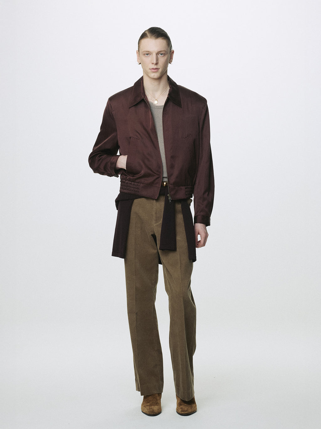 Tonywack - Silk Cotton Swing Jacket (Vintage Maroon) product image 3 | TRAB K-Fashion Australia