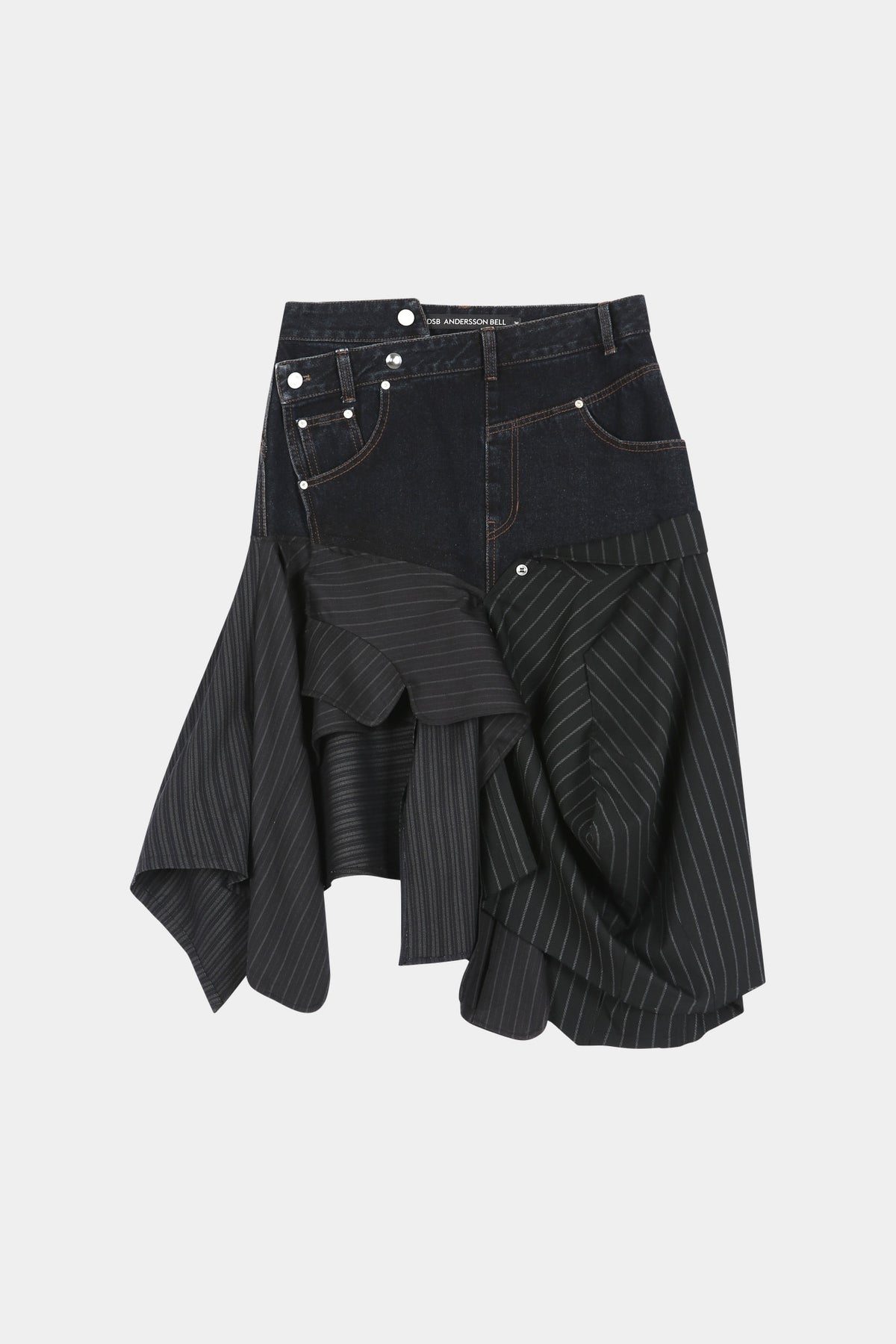 Andersson Bell - Reworked Denim Panel Wrap Skirt (Black) product image 11 | TRAB K-Fashion Australia