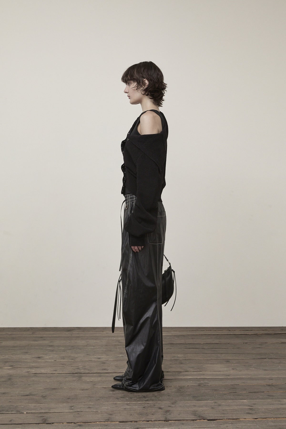 Matin Kim - Hook Point Two Way Cross Cardigan (Black) product image 6 | TRAB K-Fashion Australia