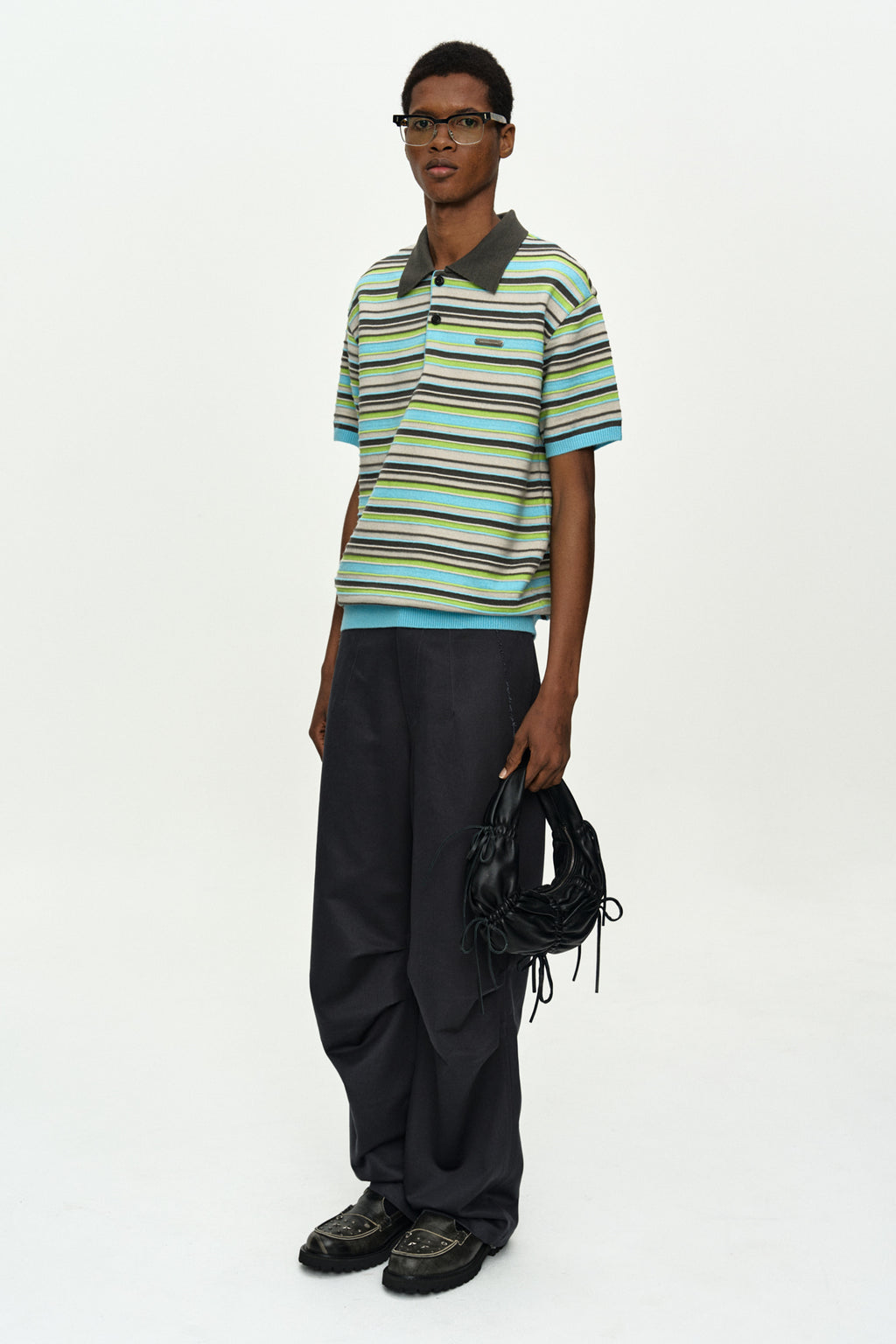 Andersson Bell - Cut-Out Wrap Wide-Leg Trousers (Charcoal/Navy) product image 9 | TRAB K-Fashion Australia