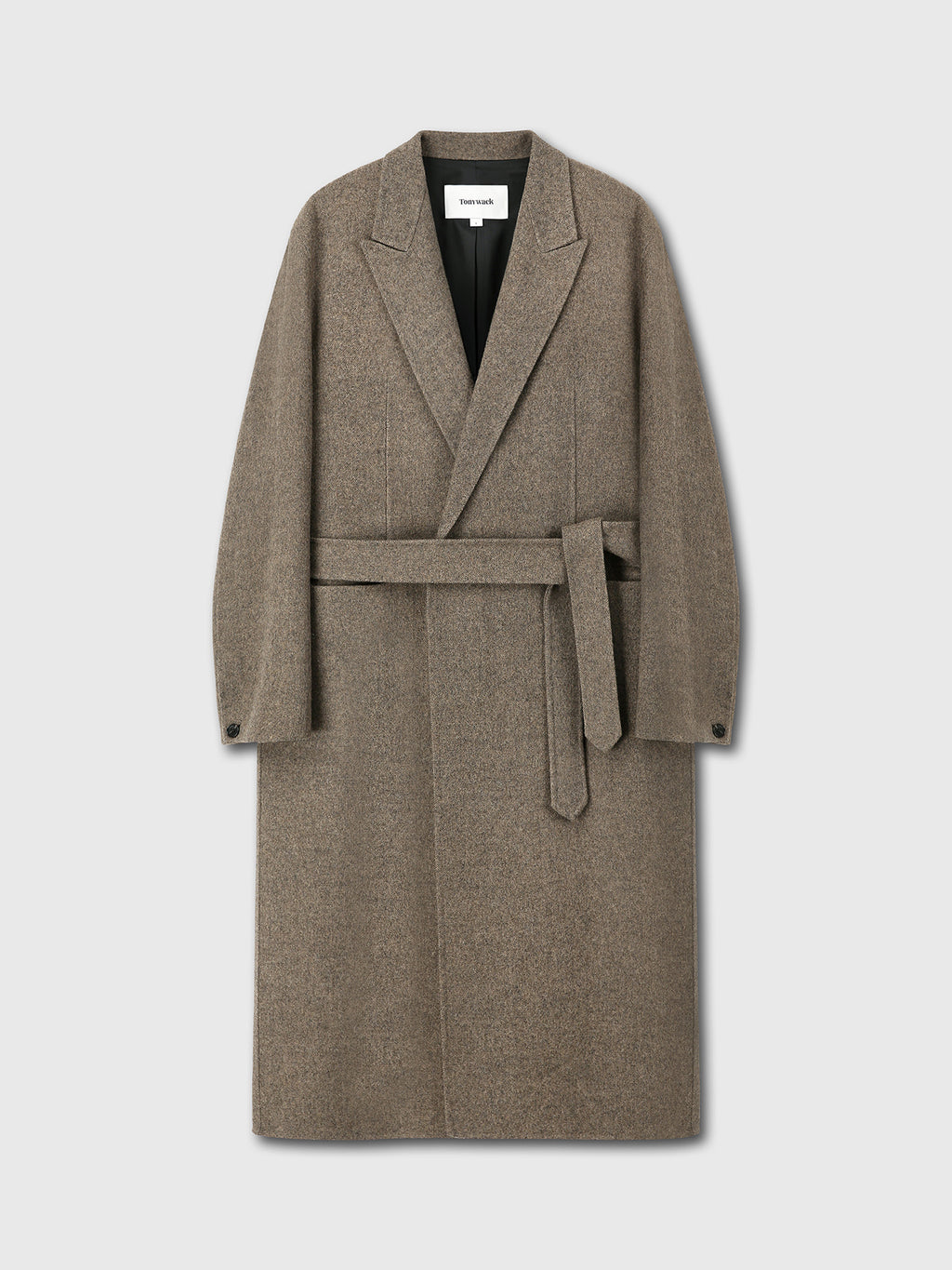 Tonywack - Hand-Made Wool And Camel Belted Coat (Melange Dark Camel) product image 11 | TRAB K-Fashion Australia