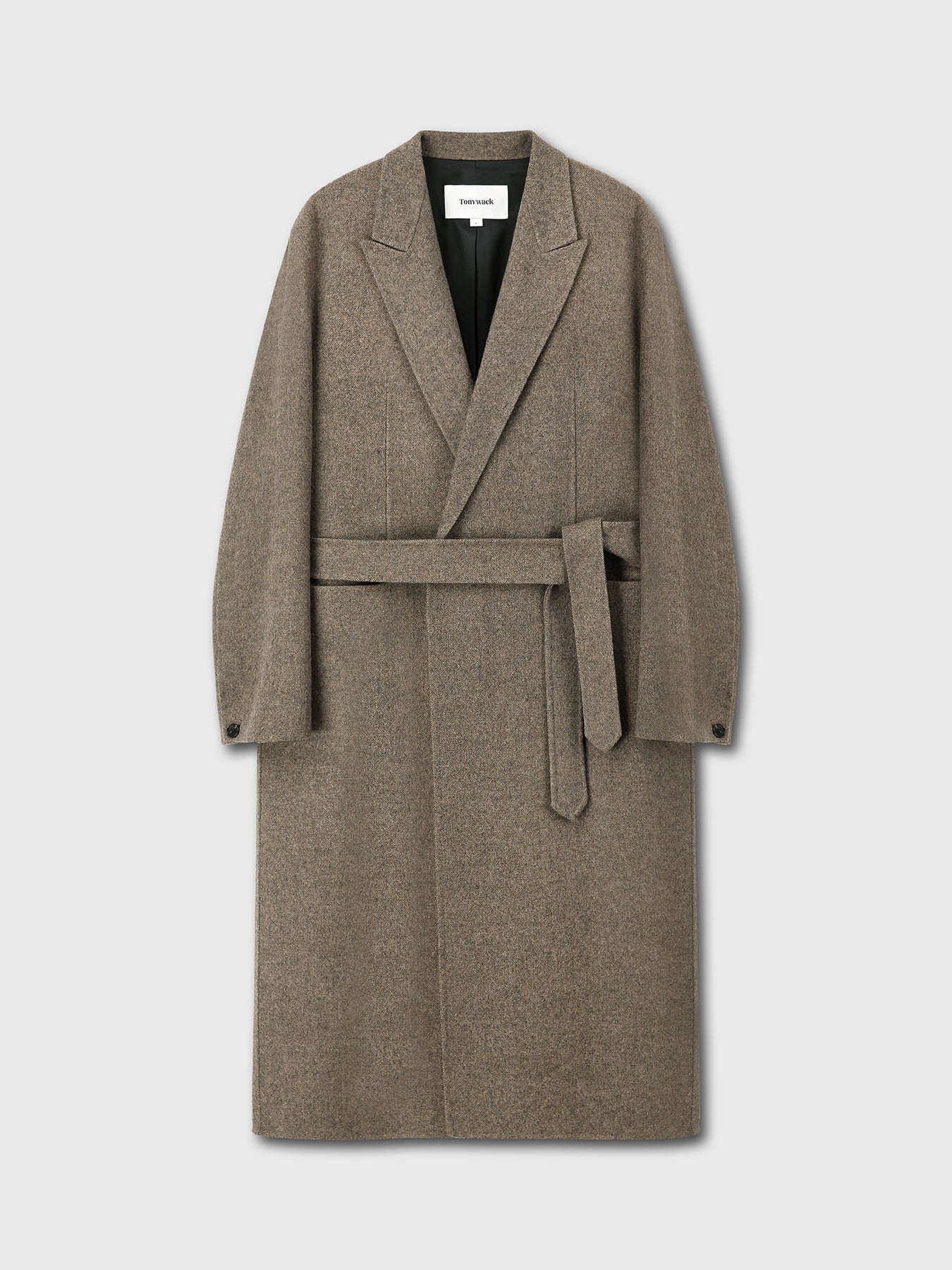 Tonywack - Hand-Made Wool And Camel Belted Coat (Melange Dark Camel) product image 11 | TRAB K-Fashion Australia