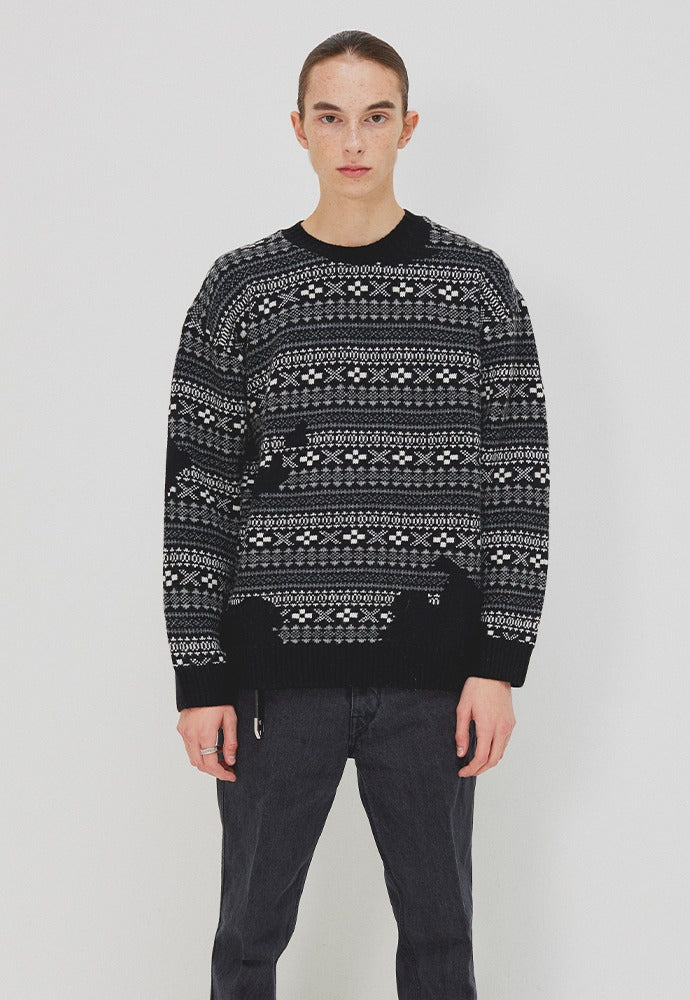 Tonywack - Flow Fair-Isle Sweater (Black) product image 1 | TRAB K-Fashion Australia
