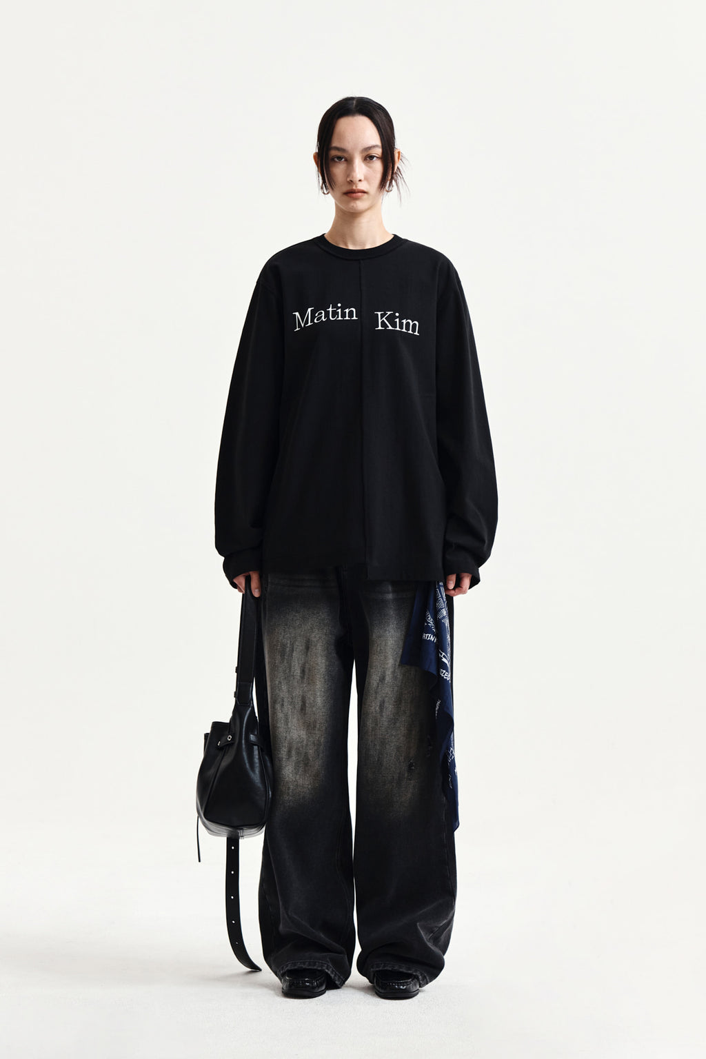 Matin Kim - Vintage Dirty Washed Denim Pants (Black) product image 5 | TRAB K-Fashion Australia