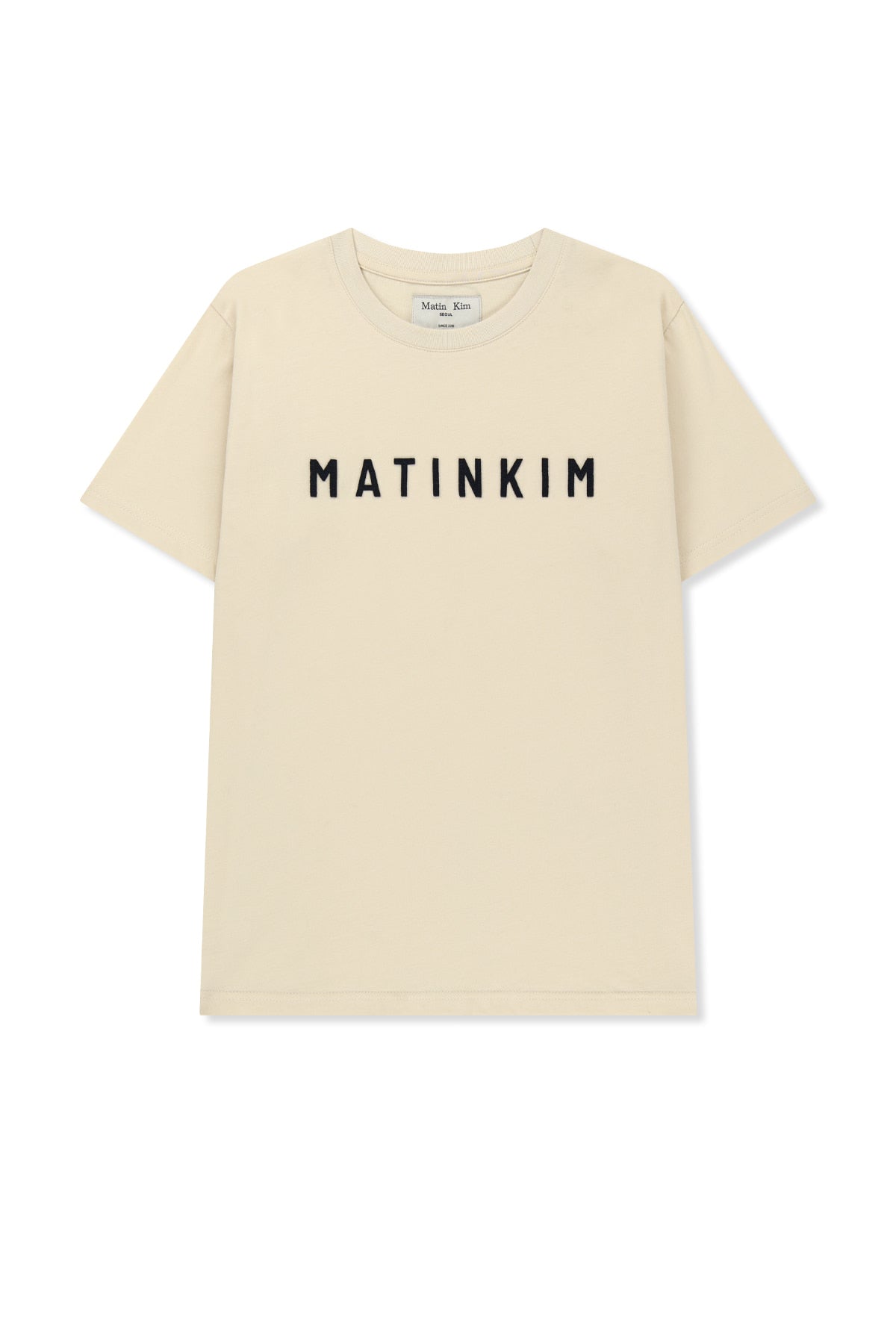 Matin Kim - Applique Felt Logo Top (Cream) product image 1 | TRAB K-Fashion Australia
