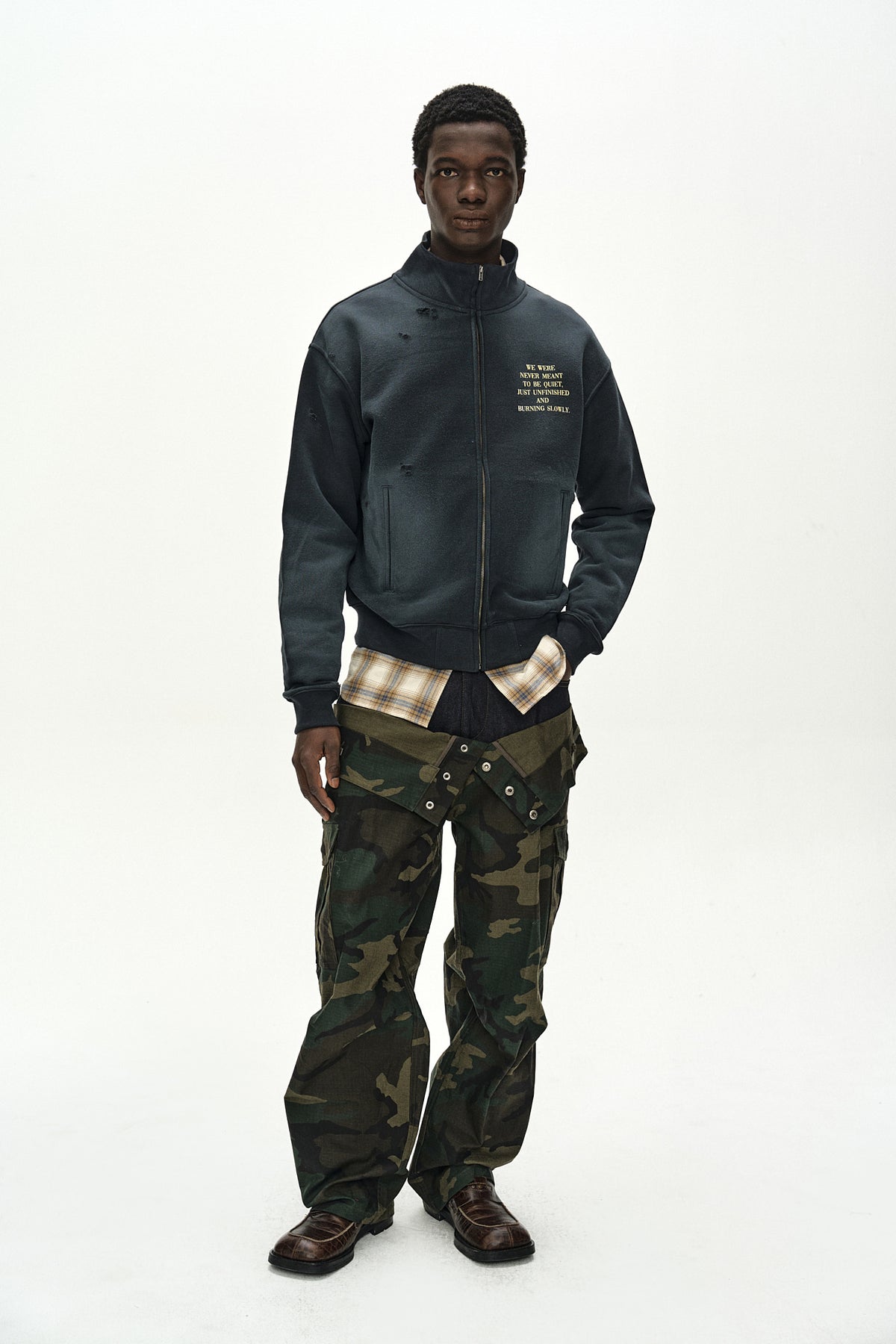 Andersson Bell - Frame 001 High-Neck Zip Up (Charcoal) product image 2 | TRAB K-Fashion Australia