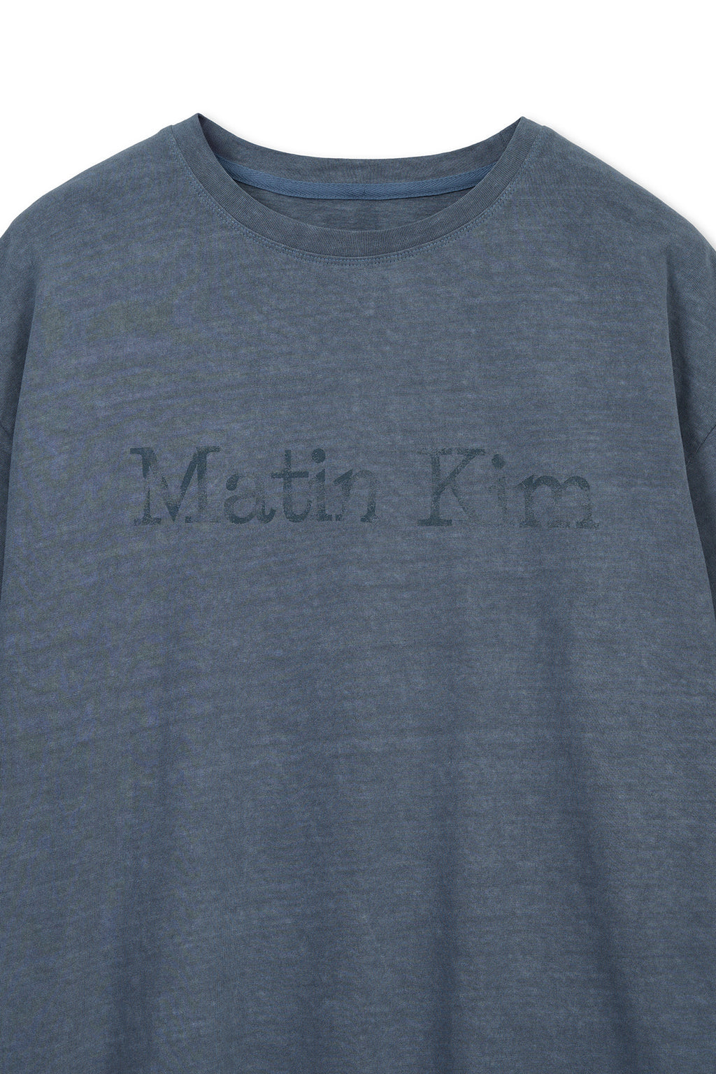 Matin Kim - Distressed Logo Top (Smoke Blue) product image 3 | TRAB K-Fashion Australia