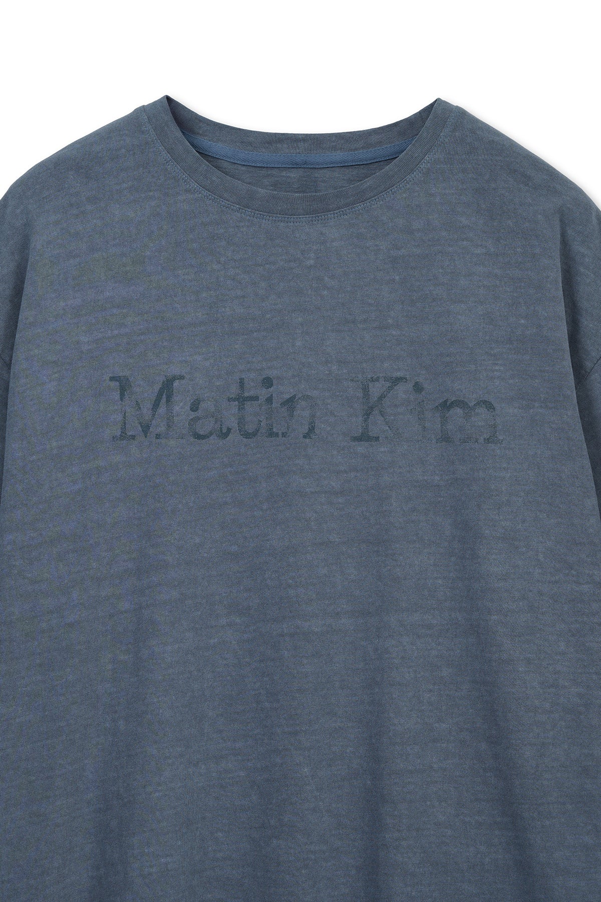 Matin Kim - Distressed Logo Top (Smoke Blue) product image 3 | TRAB K-Fashion Australia