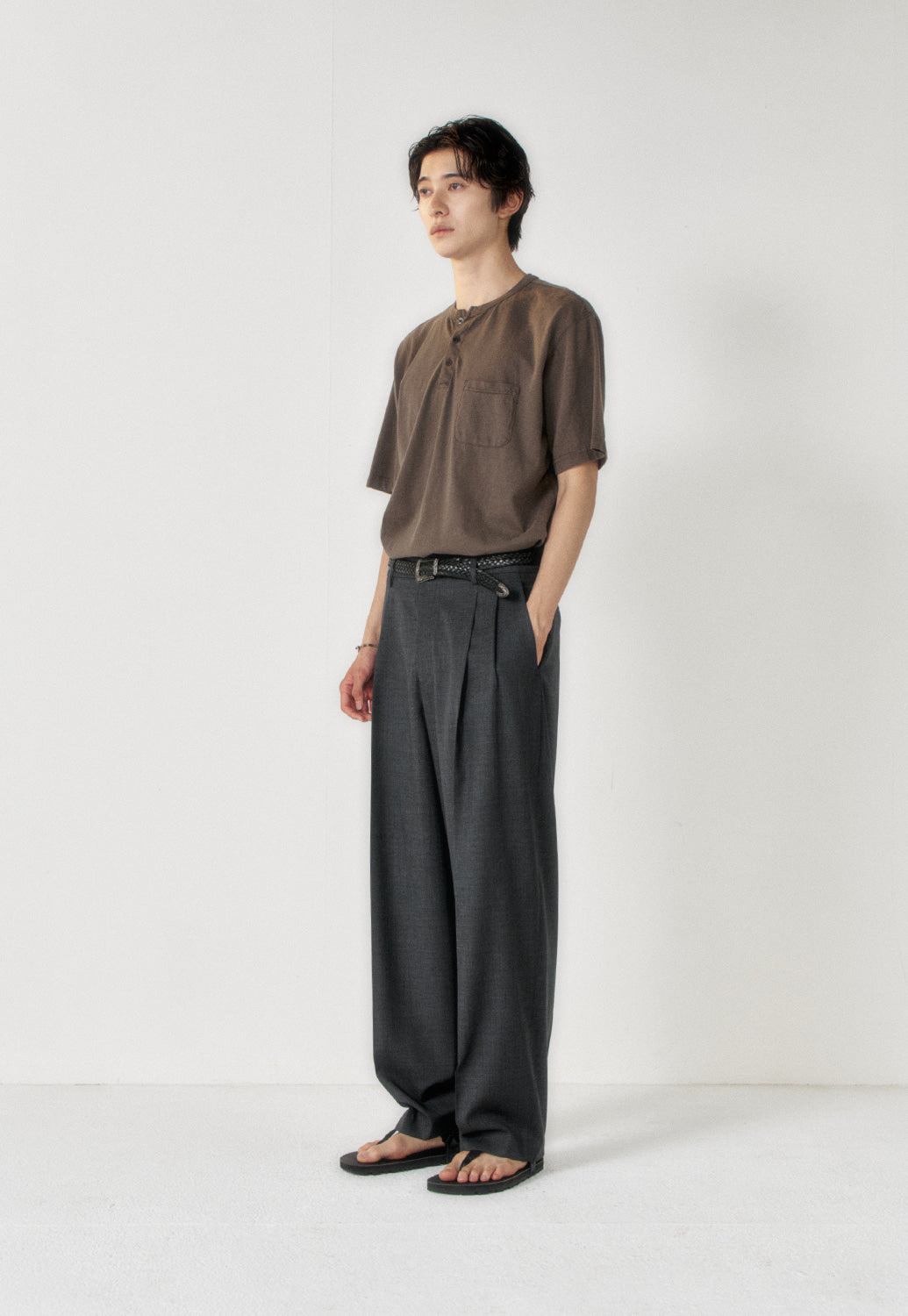 Art if acts - Henley S/S Tee (Faded Charcoal) product image 4 | TRAB K-Fashion Australia